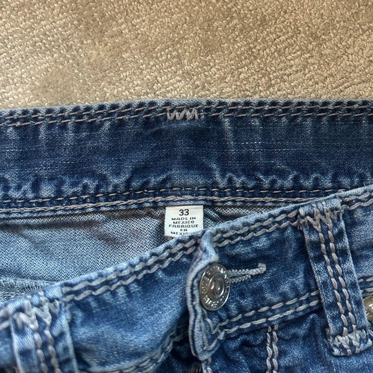 True Religion True Religion Straight Distressed Denim Jeans Size US 33 - 7 Thumbnail