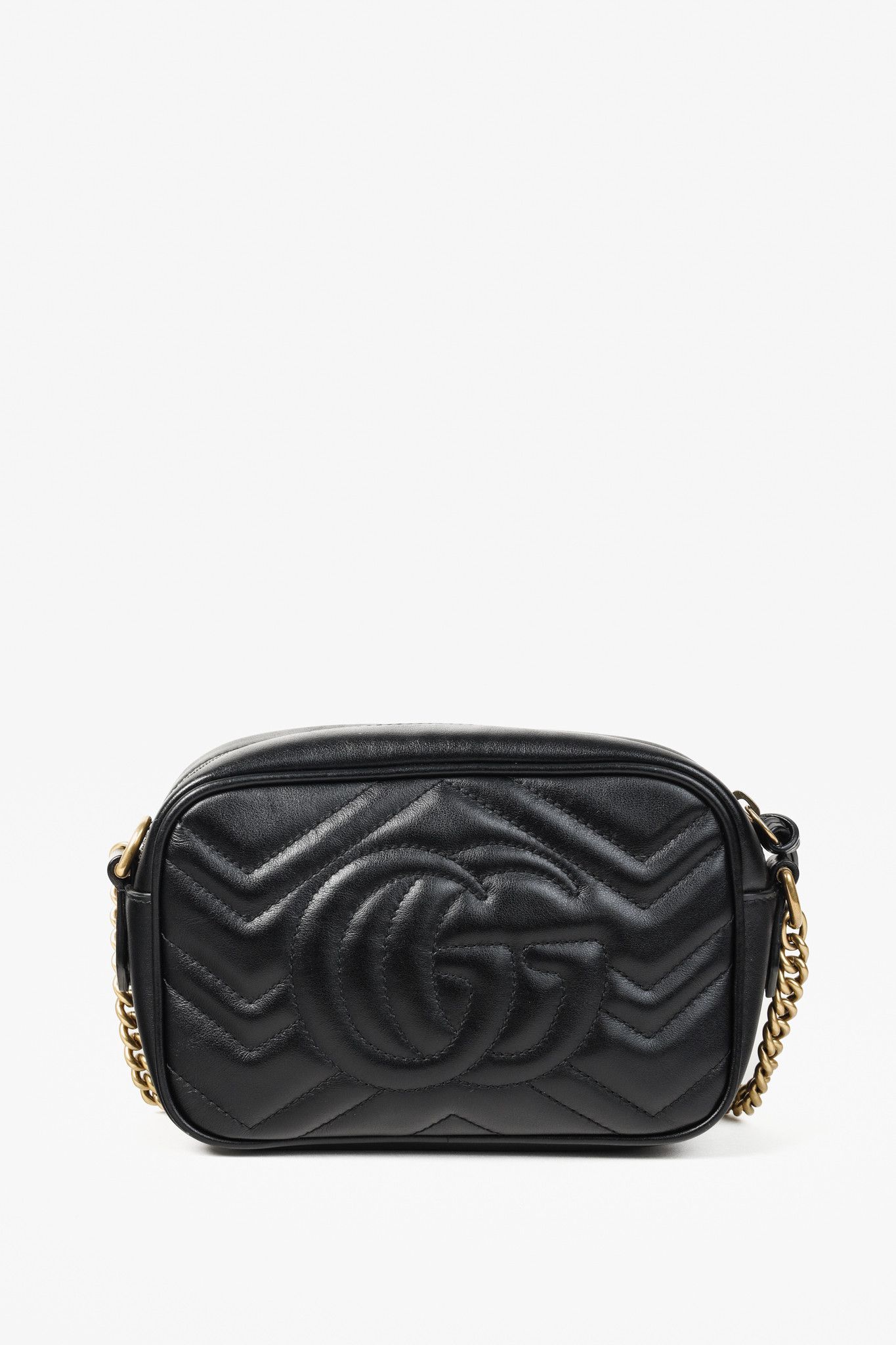 Gucci Gucci GG Marmont Mini Shoulder Leather Bag Black Gold Tone Size ONE SIZE - 4 Thumbnail