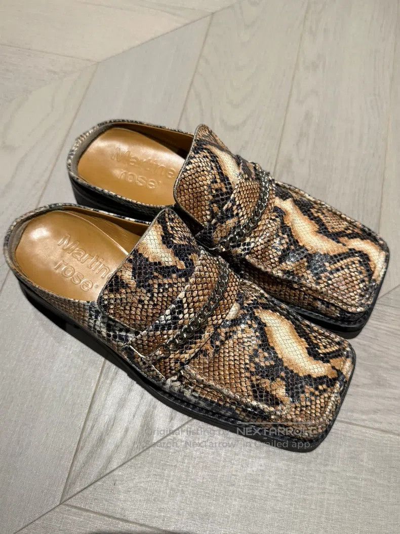 Martine Rose Martine Rose Snake pattern half-shoe leather shoes Size US 8 / EU 41 - 1 Thumbnail