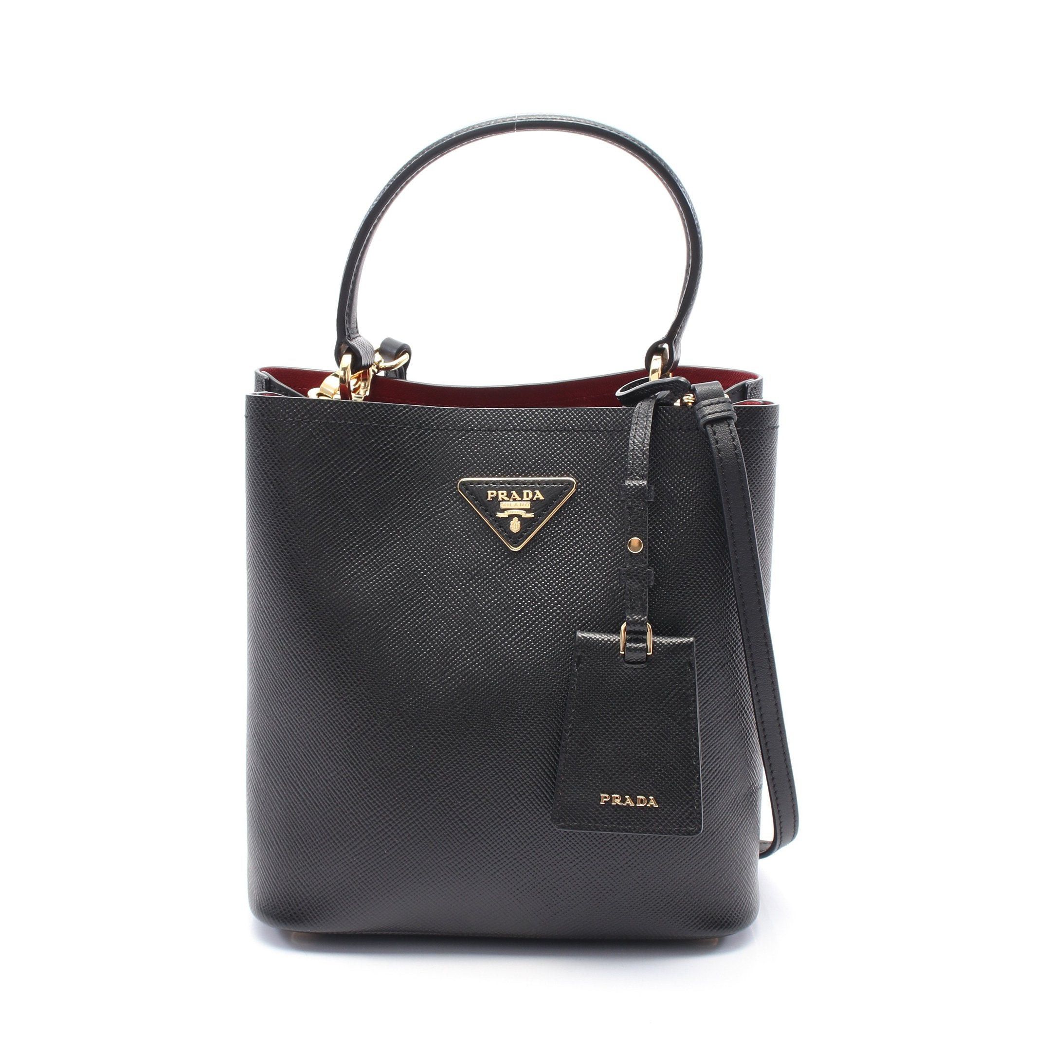 Prada Prada Saffiano Cuir C Handbag Leather Black Size ONE SIZE - 1 Thumbnail