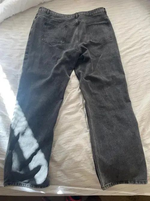 Designer × Japanese Brand Gray Spliced Loose Jeans Patchwork Size US 30 / EU 46 - 2 Thumbnail