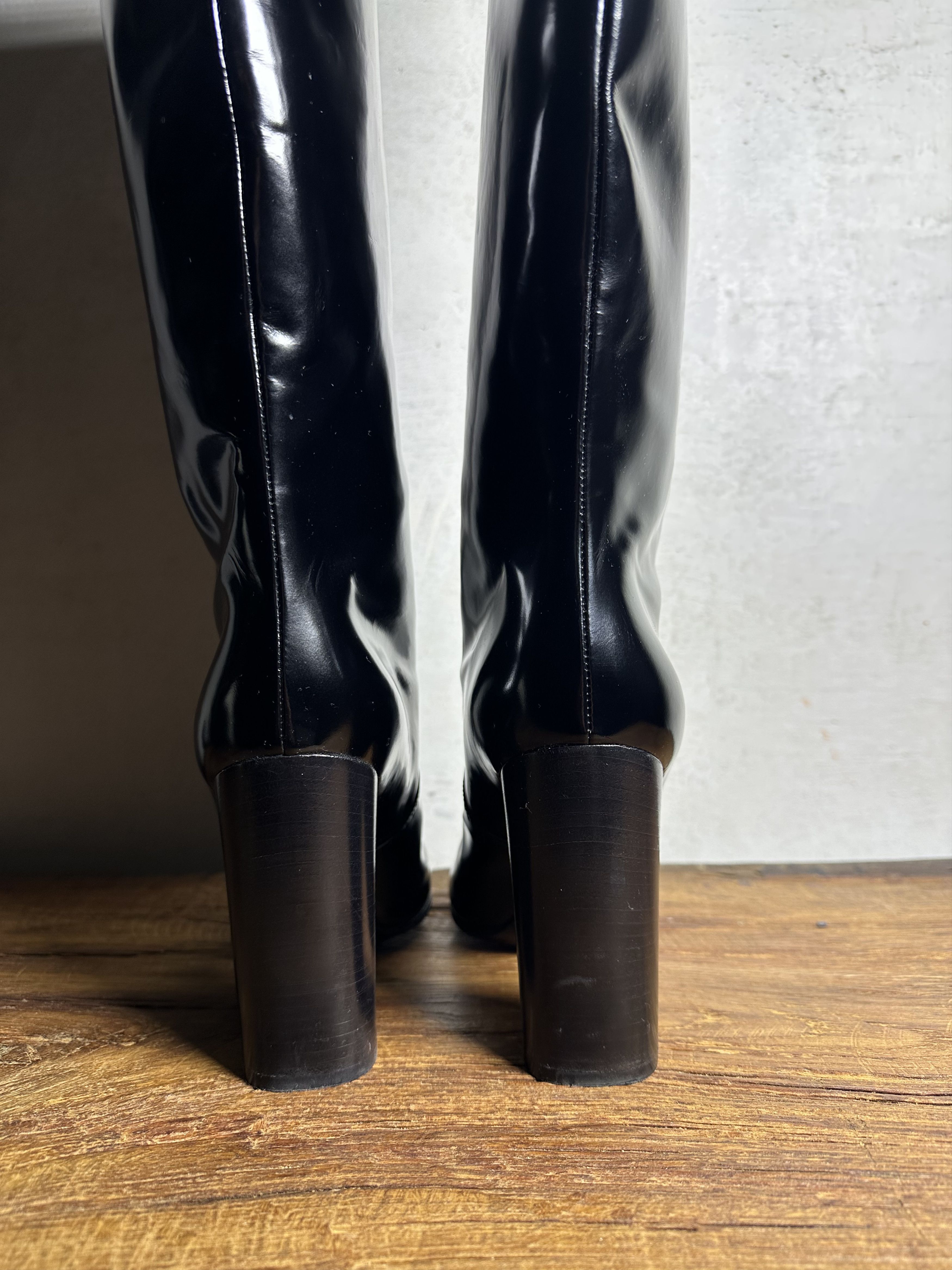Bottega Veneta Bottega Veneta Patent Leather knee-high boots Size US 9.5 / IT 39.5 - 8 Thumbnail