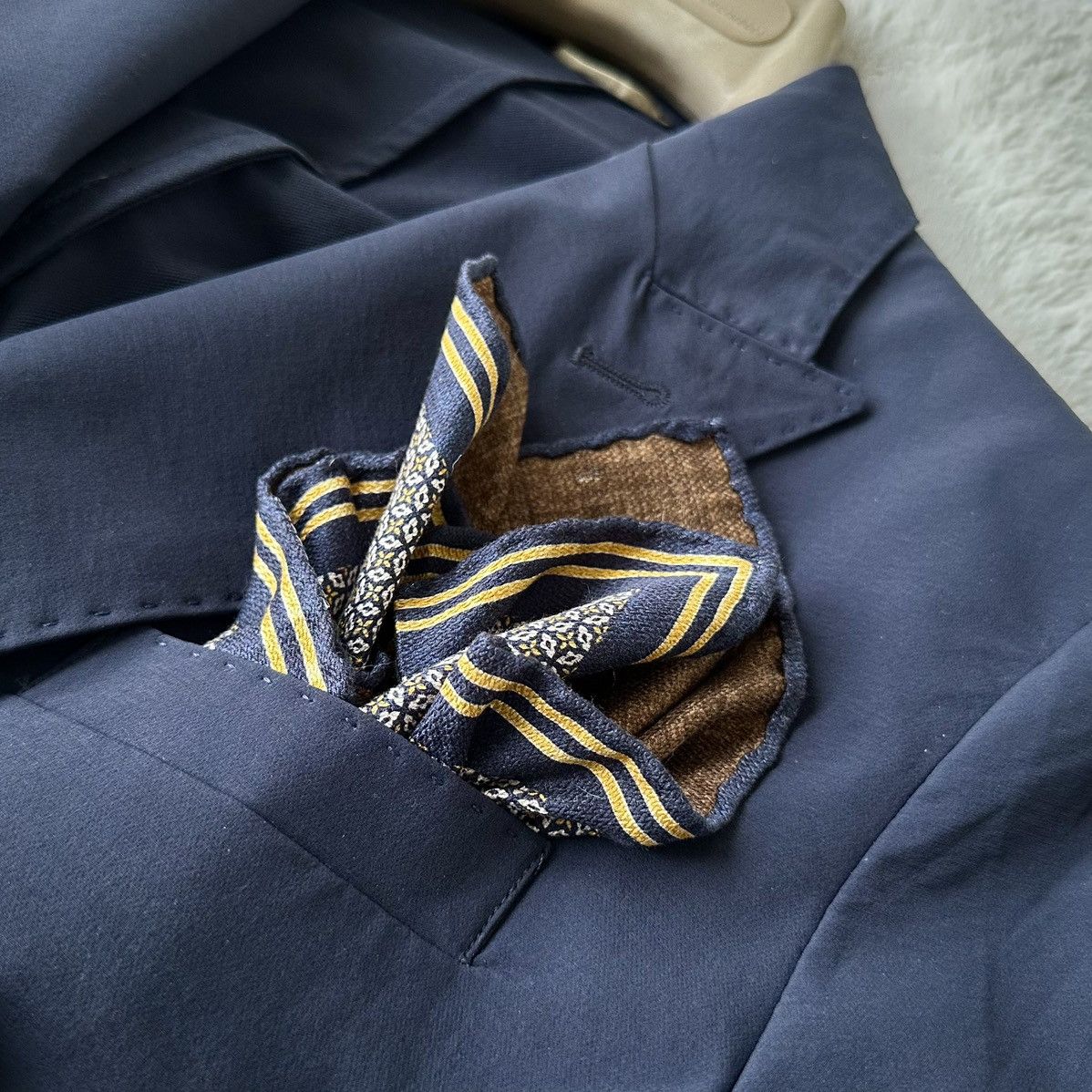 Brunello Cucinelli Silk Pocket Square - Brown Size ONE SIZE - 1 Thumbnail