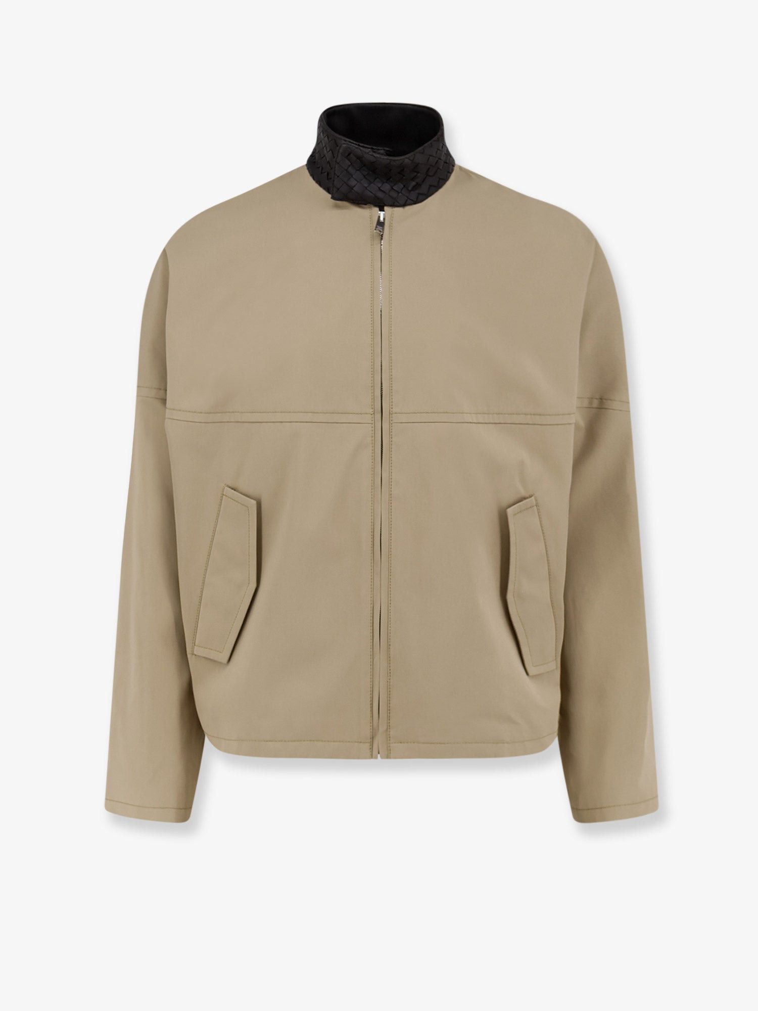 Bottega Veneta Cotton Jacket With Intrecciato Detail Size US M / EU 48-50 / 2 - 1 Thumbnail