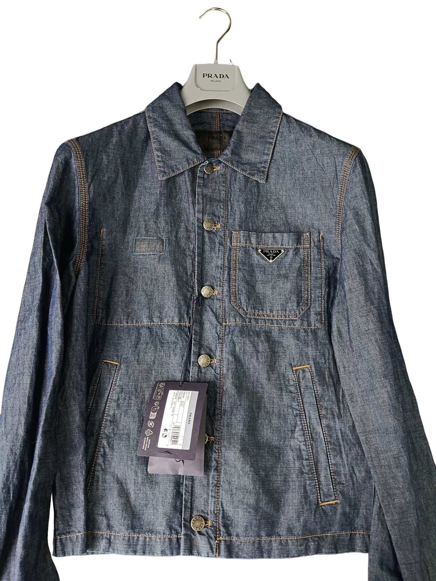 Prada Prada Triangle Logo Denim Jacket US M Size US M / EU 48-50 / 2 - 1 Thumbnail