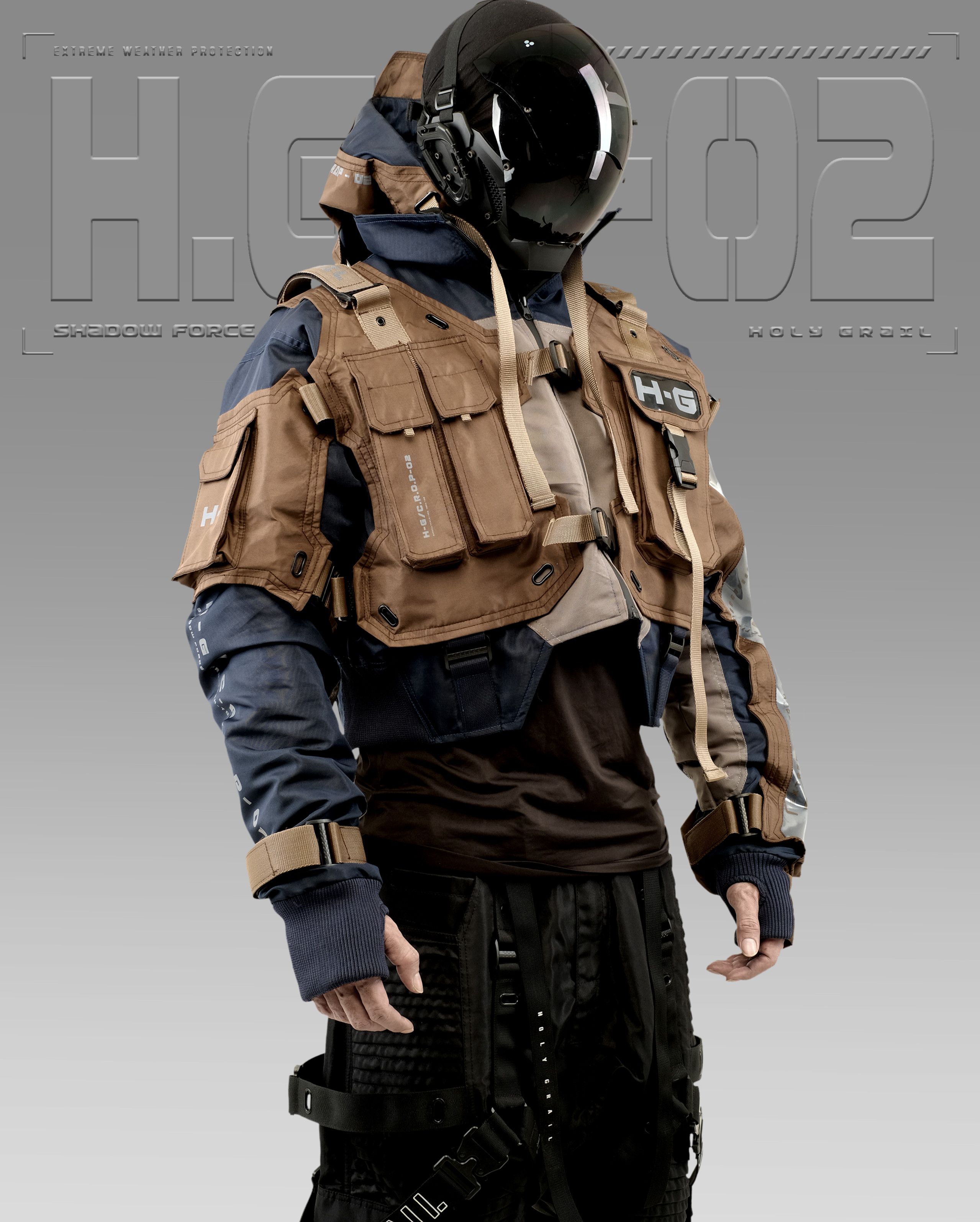 Hi Tec H-G JACKET CROP "SHADOW FORCE" TECHWEAR CYBERPUNK HOLYGRAIL Size US L / EU 52-54 / 3 - 2 Thumbnail