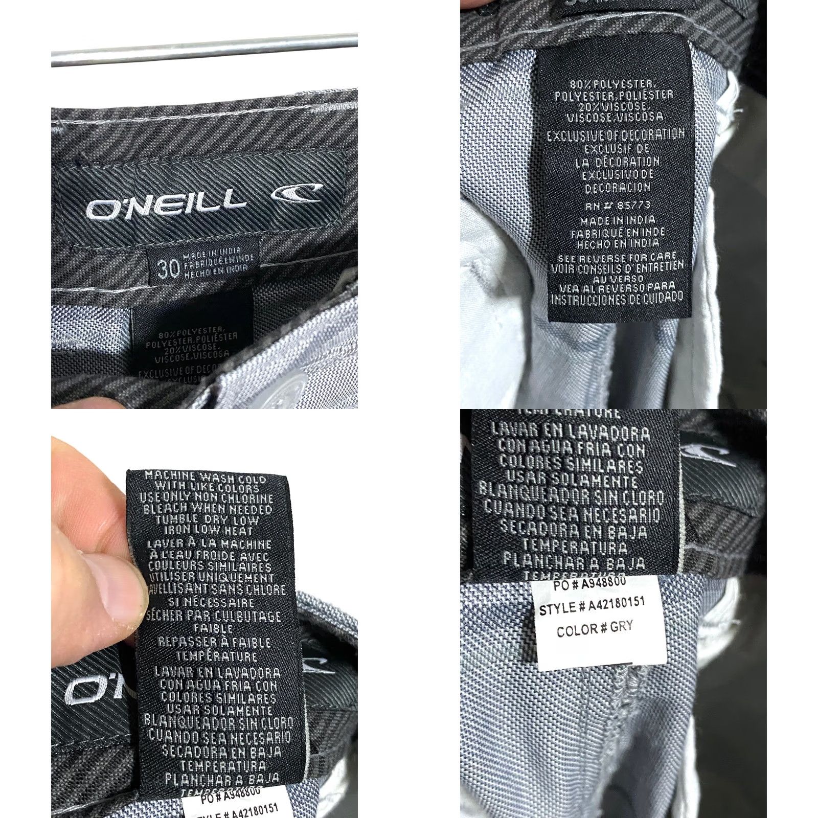 O'Neill O'Neill Shorts Striped Mens 30 NWT Flynn Skate Surf Beach Summer Athleisure Y2K Gray Size US 30 / EU 46 - 8 Thumbnail