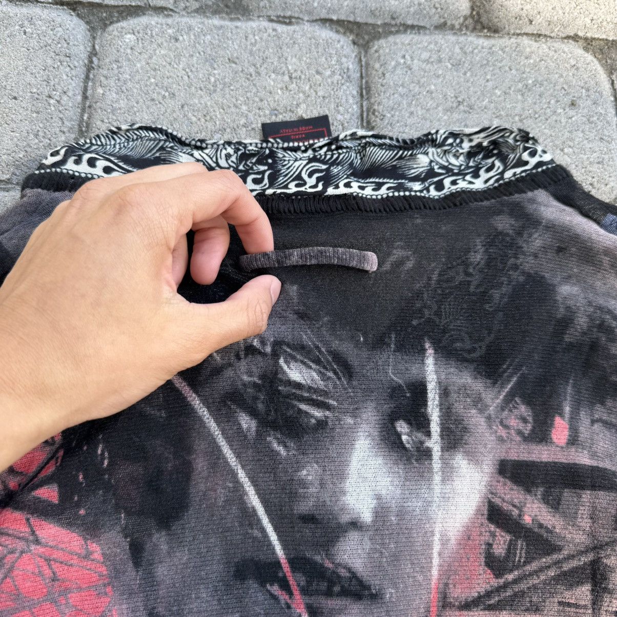 Jean Paul Gaultier Rare 90’s Jean Paul Gaultier Rose Portrait Mesh Longsleeve Size US M / EU 48-50 / 2 - 4 Thumbnail