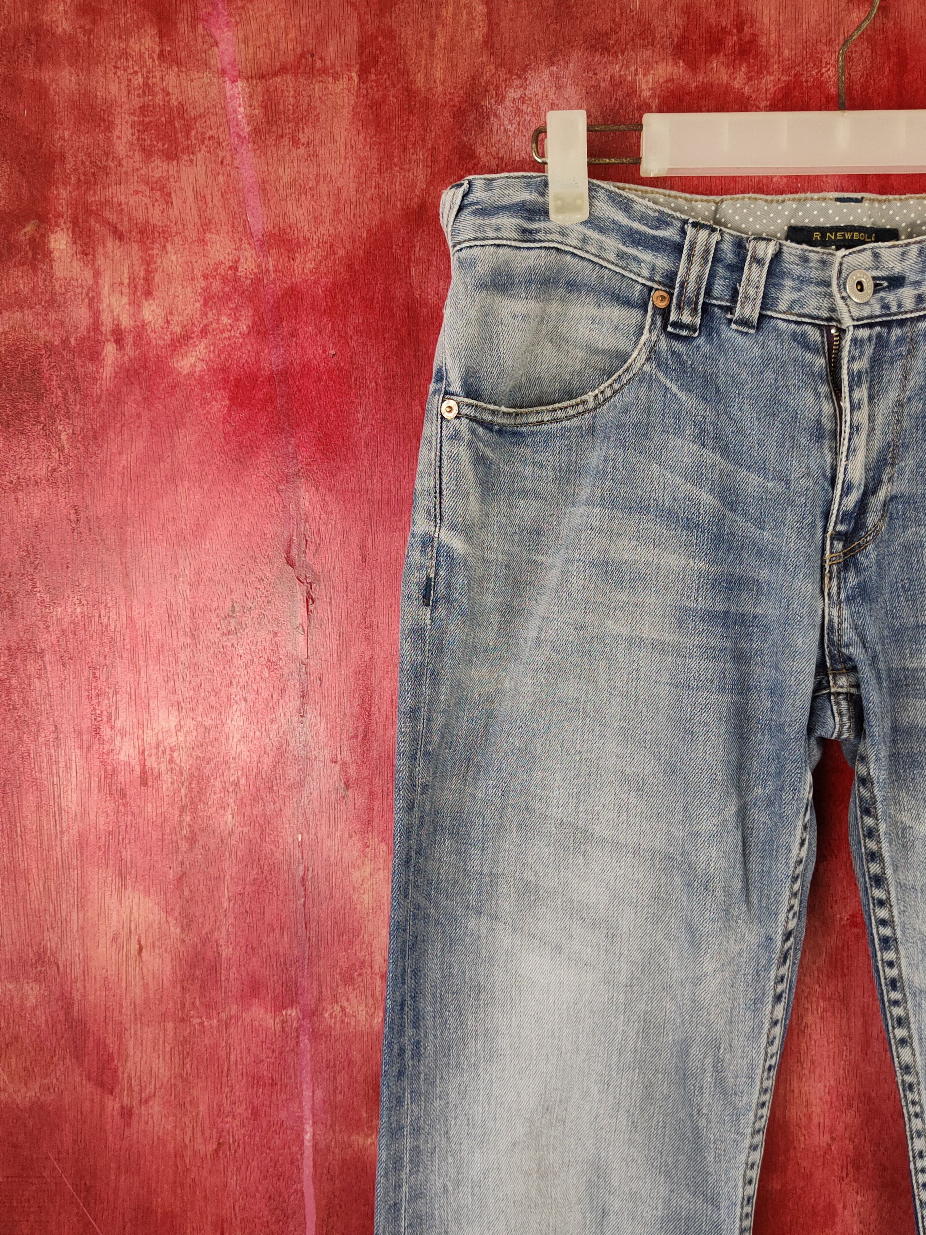 R.Newbold R.Newbold Blue Faded Distressed Ripped Jeans #S1670 Size 30" / US 8 / IT 44 - 3 Thumbnail