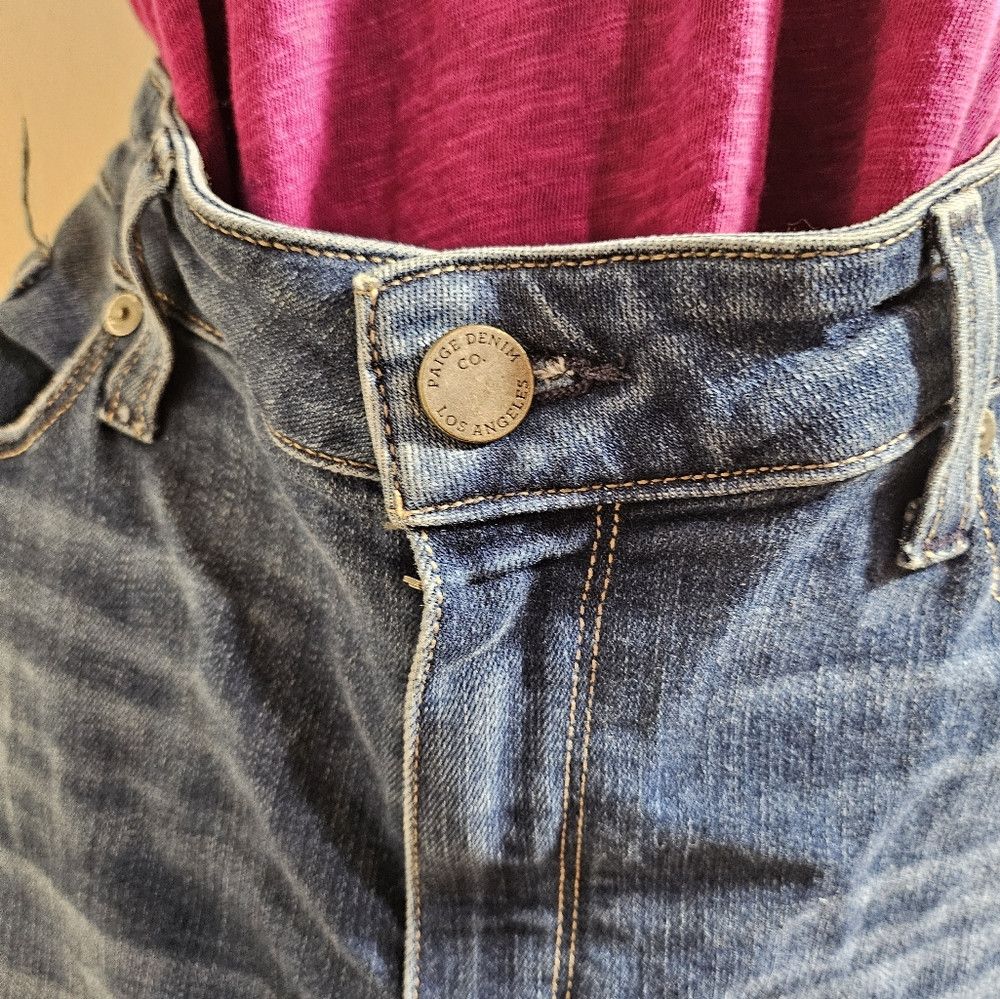 Paige Paige Jeans Hoxton Slim Crop Front Raw Hem 32/14 Size 32" / US 10 / IT 46 - 5 Thumbnail