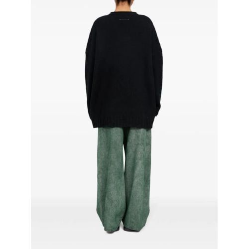 Maison Margiela oc11z0925 Intarsia Knit Oversize Jumper in Black/Green Size S / US 4 / IT 40 - 4 Thumbnail