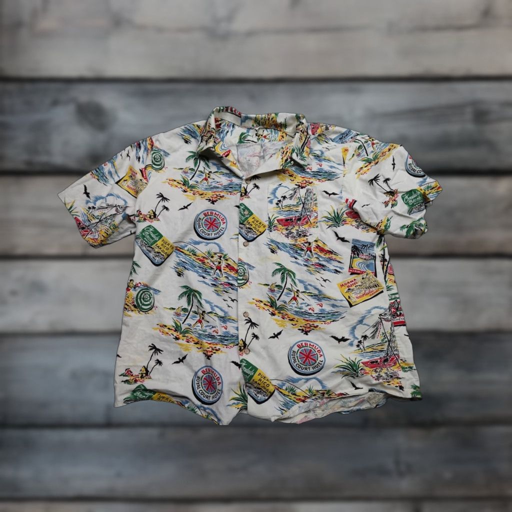 Vintage VINTAGE Angelica Shirt Mens 2XL White Hawaiian Floral Button-Up Adults 2XL Mens Size US XXL / EU 58 / 5 - 1 Thumbnail