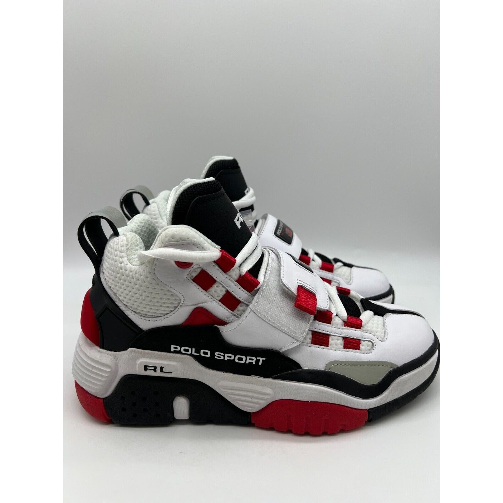 Polo Ralph Lauren Polo Sport Ralph Lauren White Red High-Top Sneakers Men  Sz 7 | Grailed