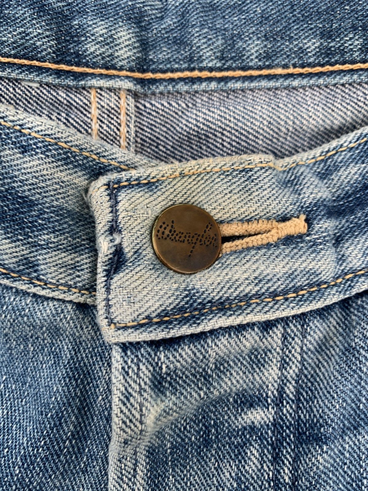 Wrangler VINTAGE WRANGLER BLUE BELL SELVEDGE FADED DISTRESSED DENIM Size US 31 - 18 Thumbnail
