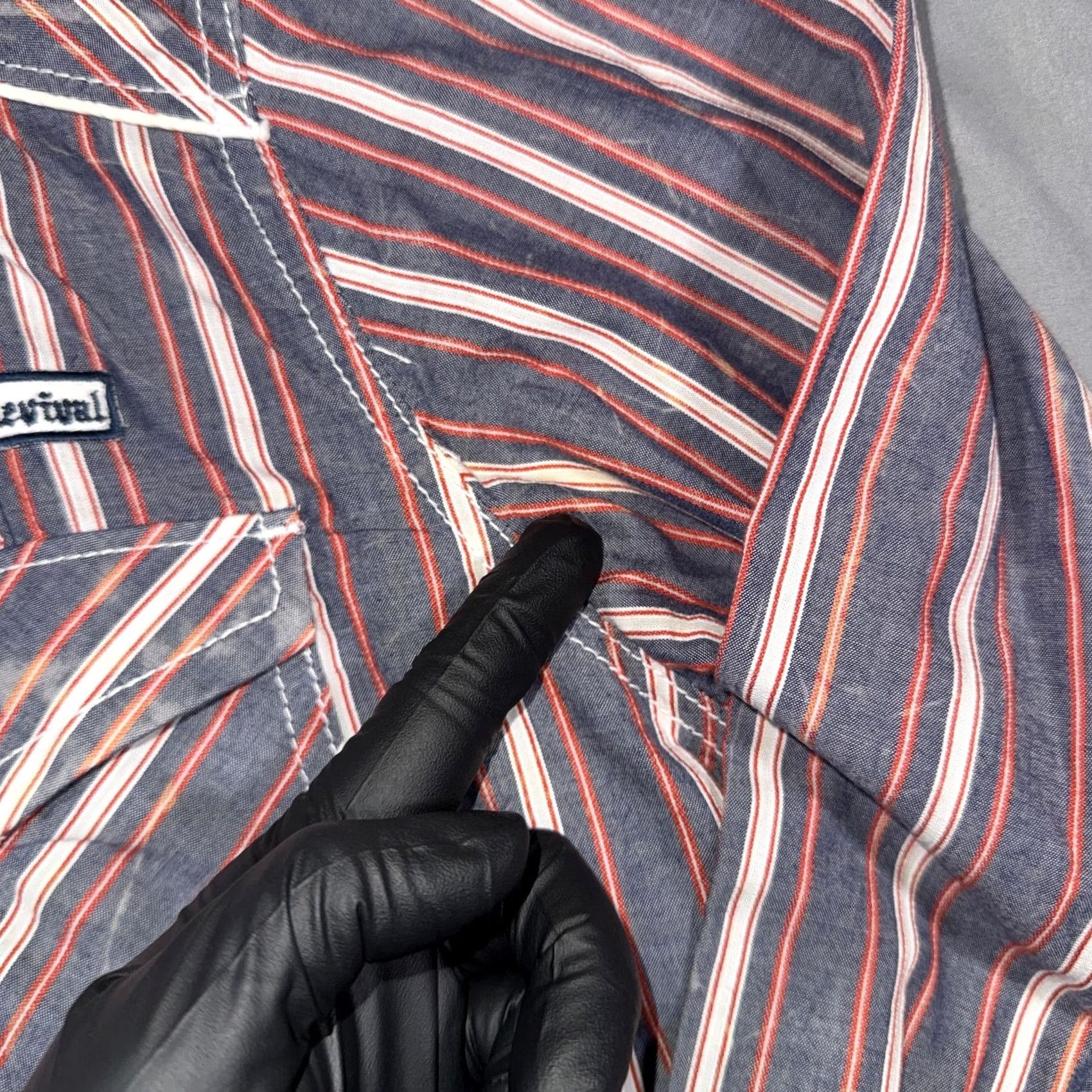 Vintage VINTAGE Rock Revival Shirt Mens Large Blue Red Stripe Snap Front Western Long Sleeve Size US L / EU 52-54 / 3 - 7 Thumbnail