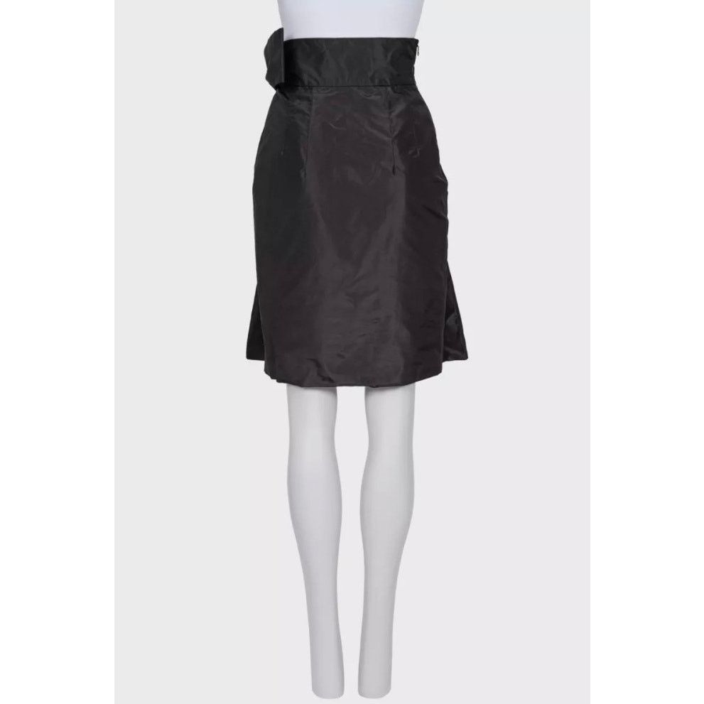 Valentino Valentino Black High-Waist Silk Skirt Bow Detail US6 Size 28" / US 6 / IT 42 - 3 Thumbnail