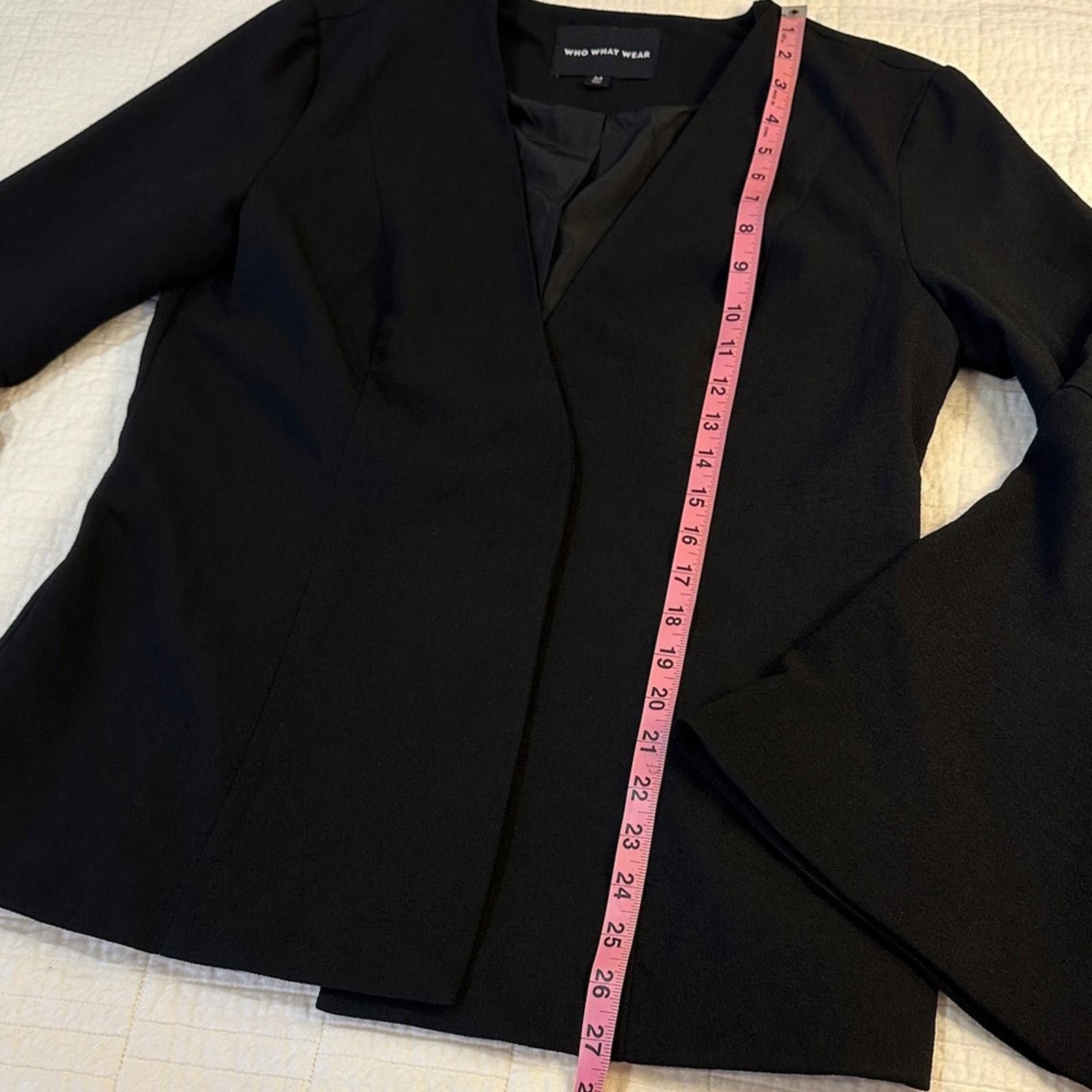 Other Who What Wear Medium Black Blazer NWOT Bell Sleeve Jacket Size M / US 6-8 / IT 42-44 - 6 Thumbnail