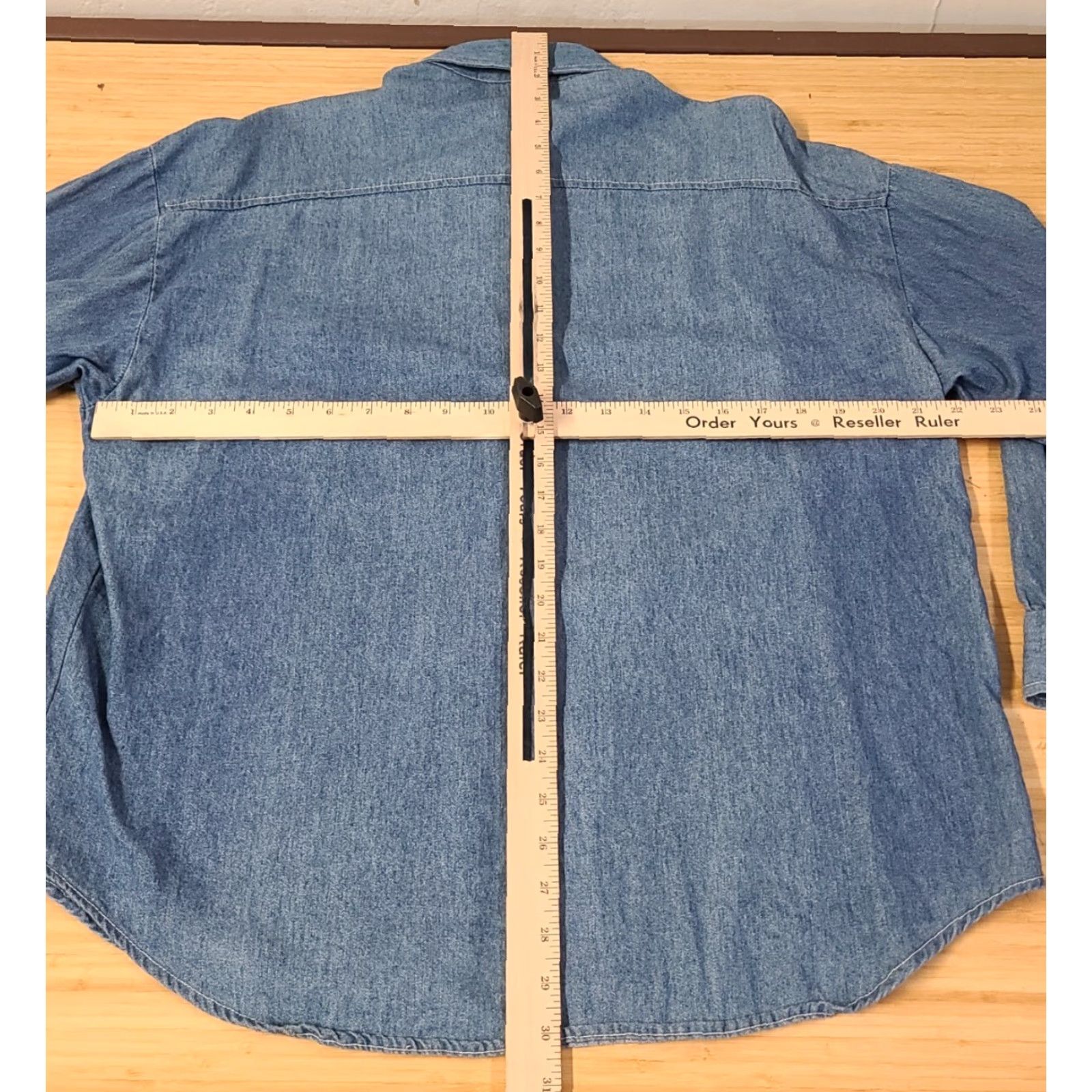 Denime VINTAGE Top Line USA Denim Button-Up Long Sleeve Embroidered Looney Tunes Plaid Collared Shirt M Women Blue 100% Cotton USA-made Embroidered Logo Size M / US 6-8 / IT 42-44 - 6 Thumbnail