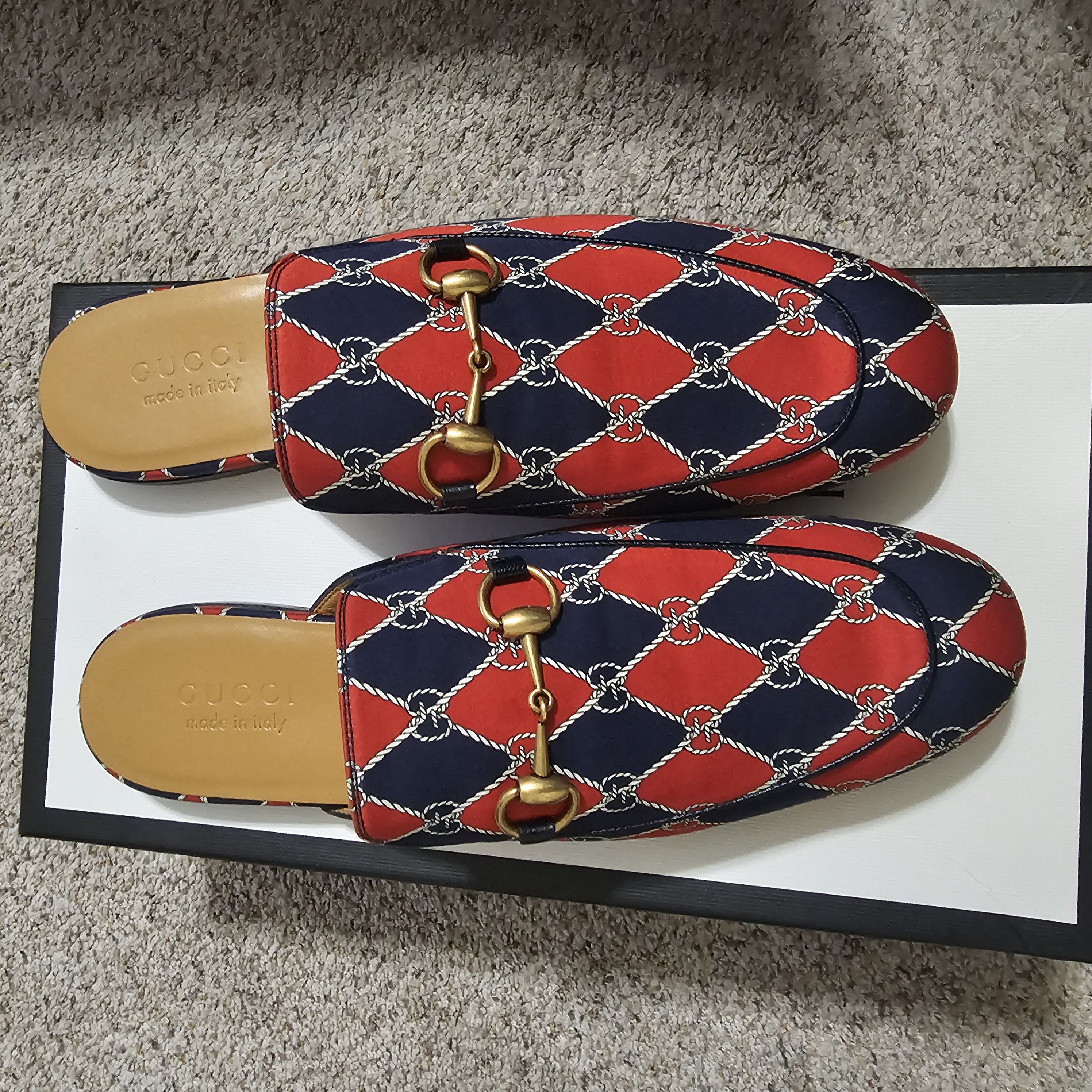 Gucci Gucci Red and Blue Patterned Loafers Size 44 Men's Size US 9 / EU 42 - 2 Thumbnail