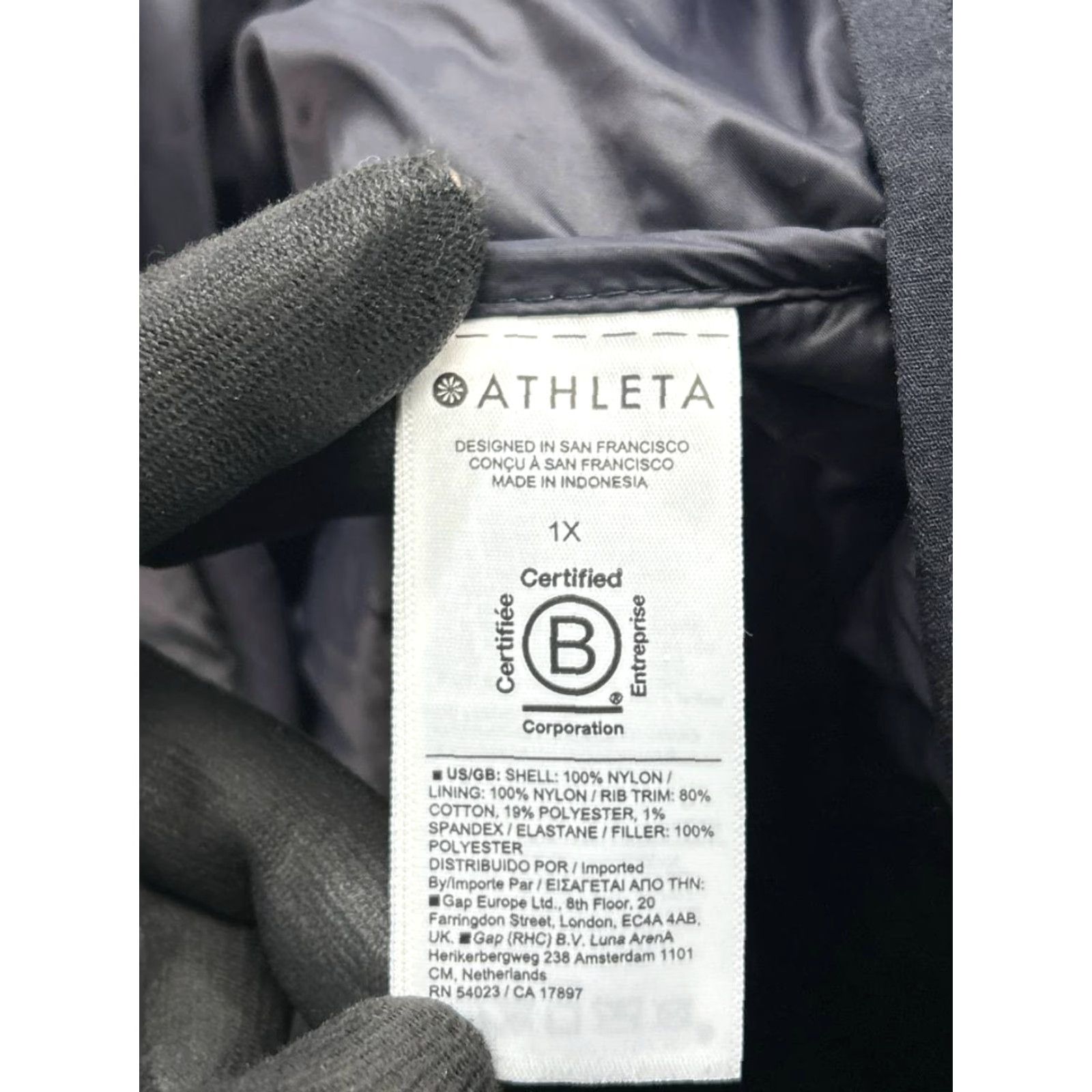 Athleta Athleta Jacket Womens 1X Black Quilted Zip Full Zip Athleisure Jacket - Black Size XL / US 12-14 / IT 48-50 - 4 Thumbnail