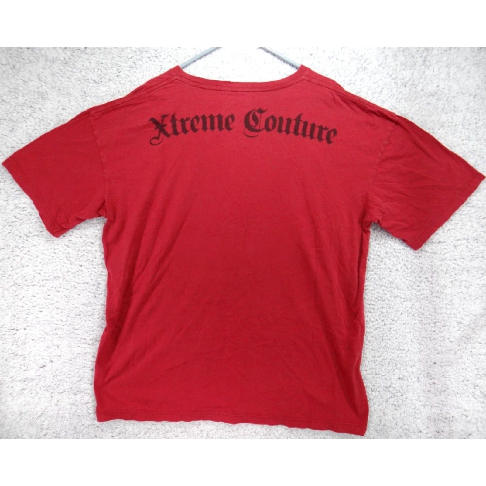 Vintage VINTAGE Xtreme Couture by Affliction Skull Wings Double Sided Red T Shirt Men's 3XL Size US XXL / EU 58 / 5 - 3 Thumbnail
