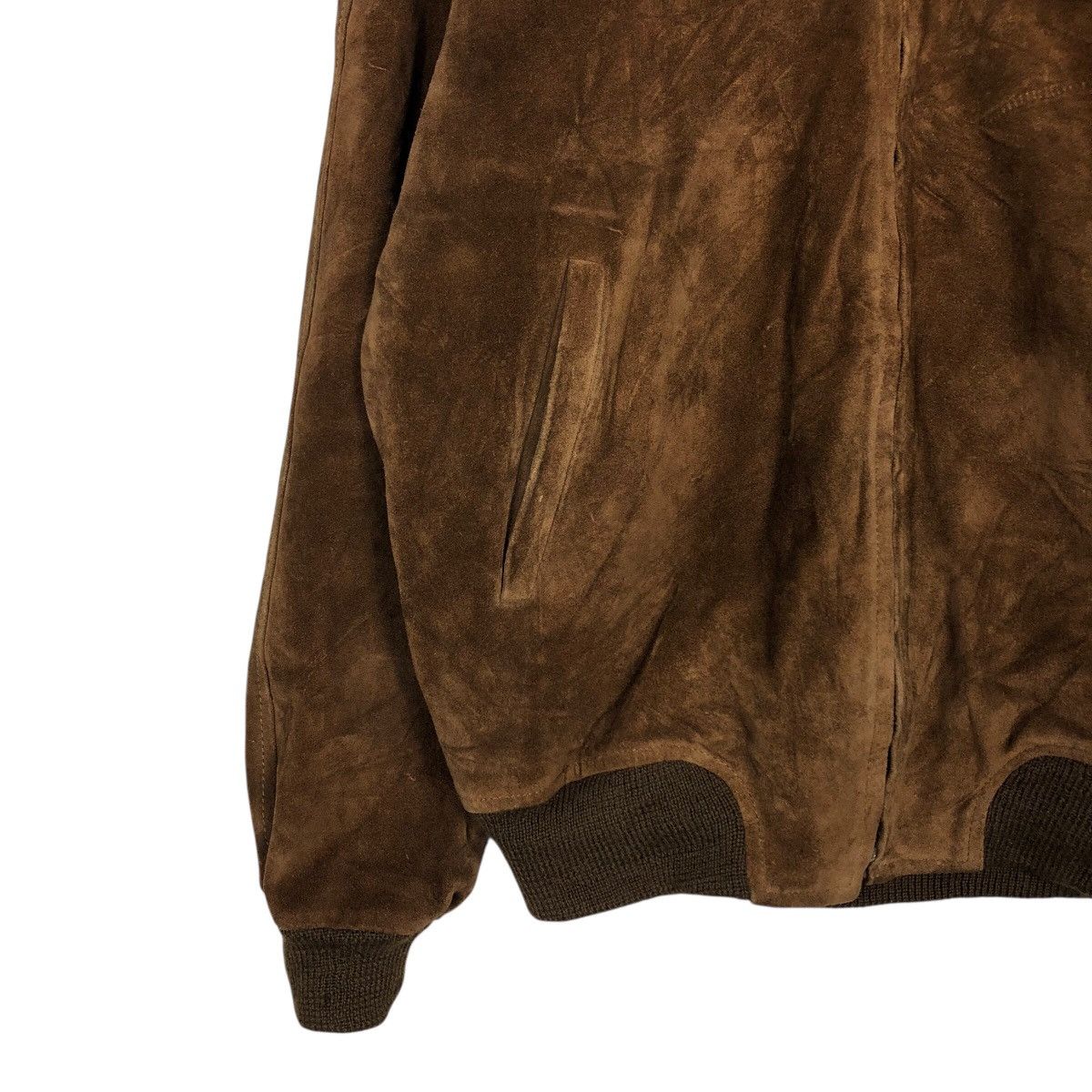 Japanese Brand 90s Suede Genuine Leather MA-1 Style Bomber Issey Miyake Size US L / EU 52-54 / 3 - 5 Thumbnail