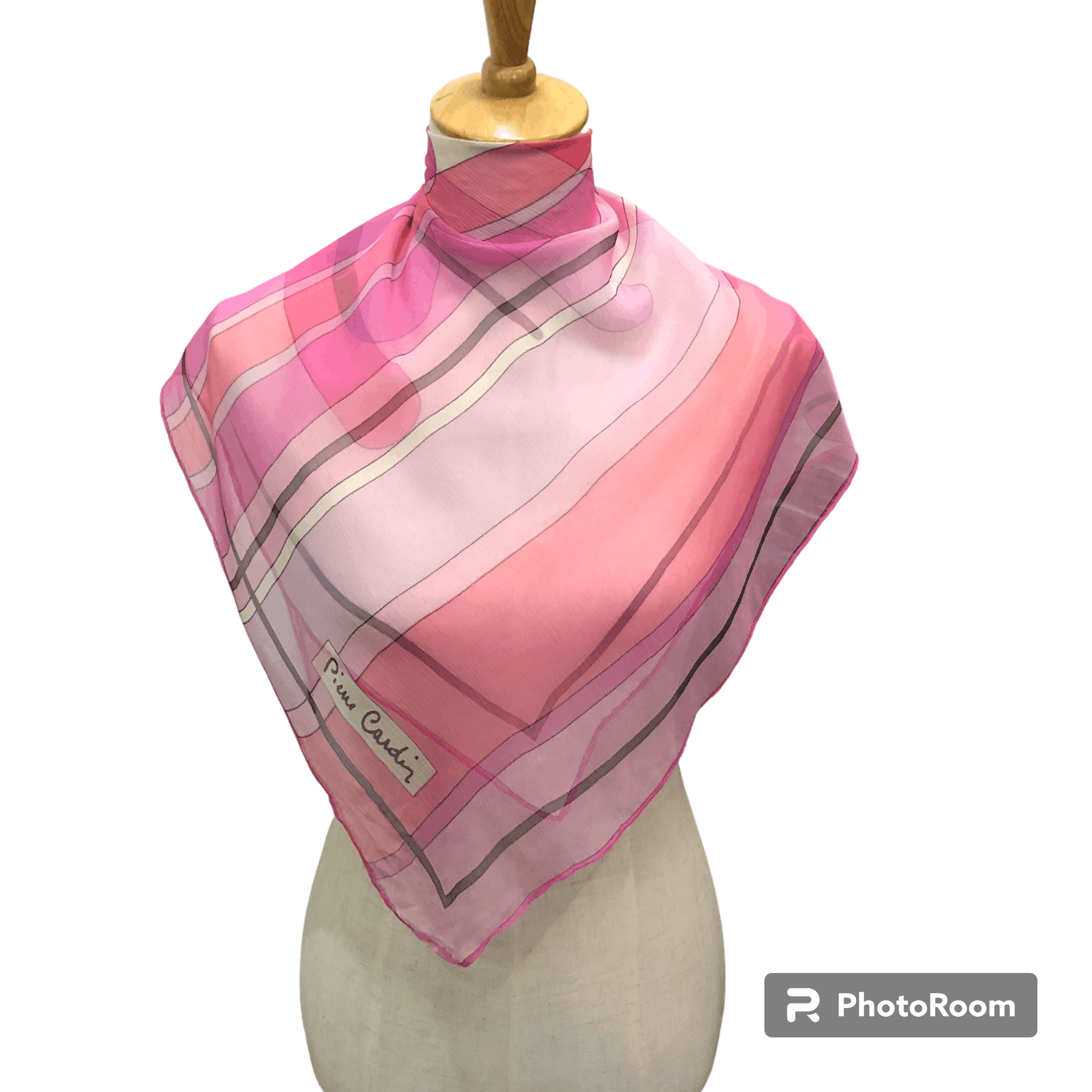 Pierre Cardin Vintage Pierre Cardin Abstract Hand Rolled Silk Scarf M1357 Size ONE SIZE - 1 Thumbnail