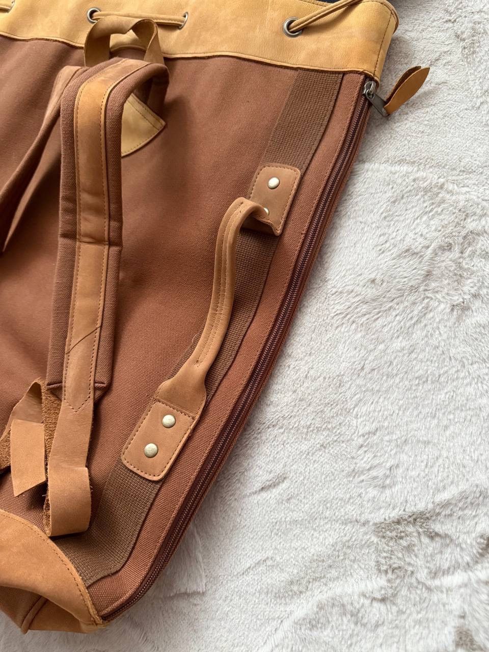 Marlboro Marlboro Brown Cotton Denim Backpack Bag With Leather insert Size ONE SIZE - 16 Thumbnail