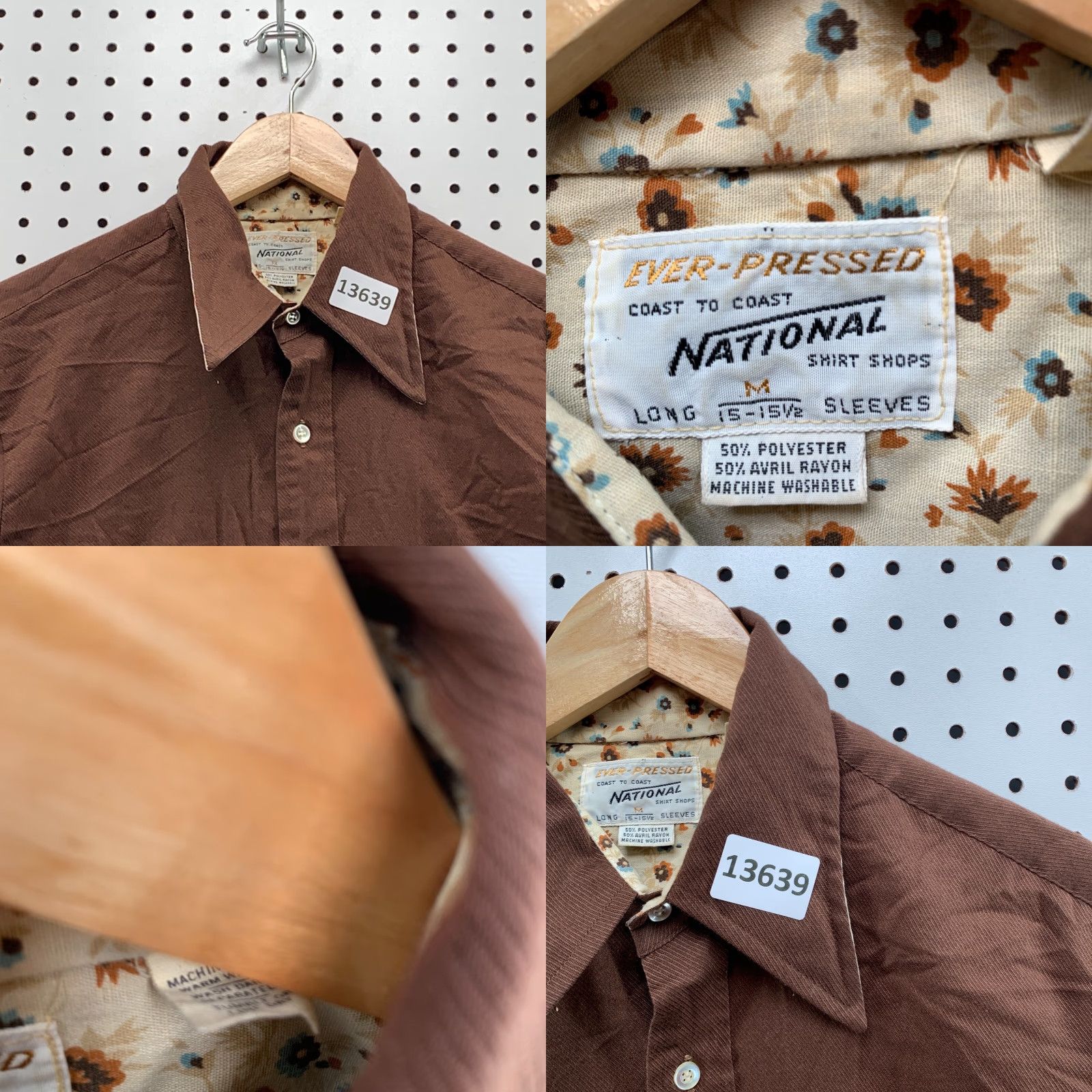 Vintage VINTAGE National Shirt Shop Shirt M Brown Long Sleeve Button-Up Casual Mens Size US M / EU 48-50 / 2 - 8 Thumbnail