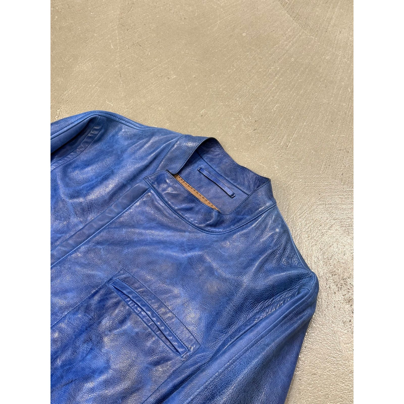 Berluti 2010s Berluti distressed blue biker nabuck leather jacket Size US M / EU 48-50 / 2 - 6 Thumbnail