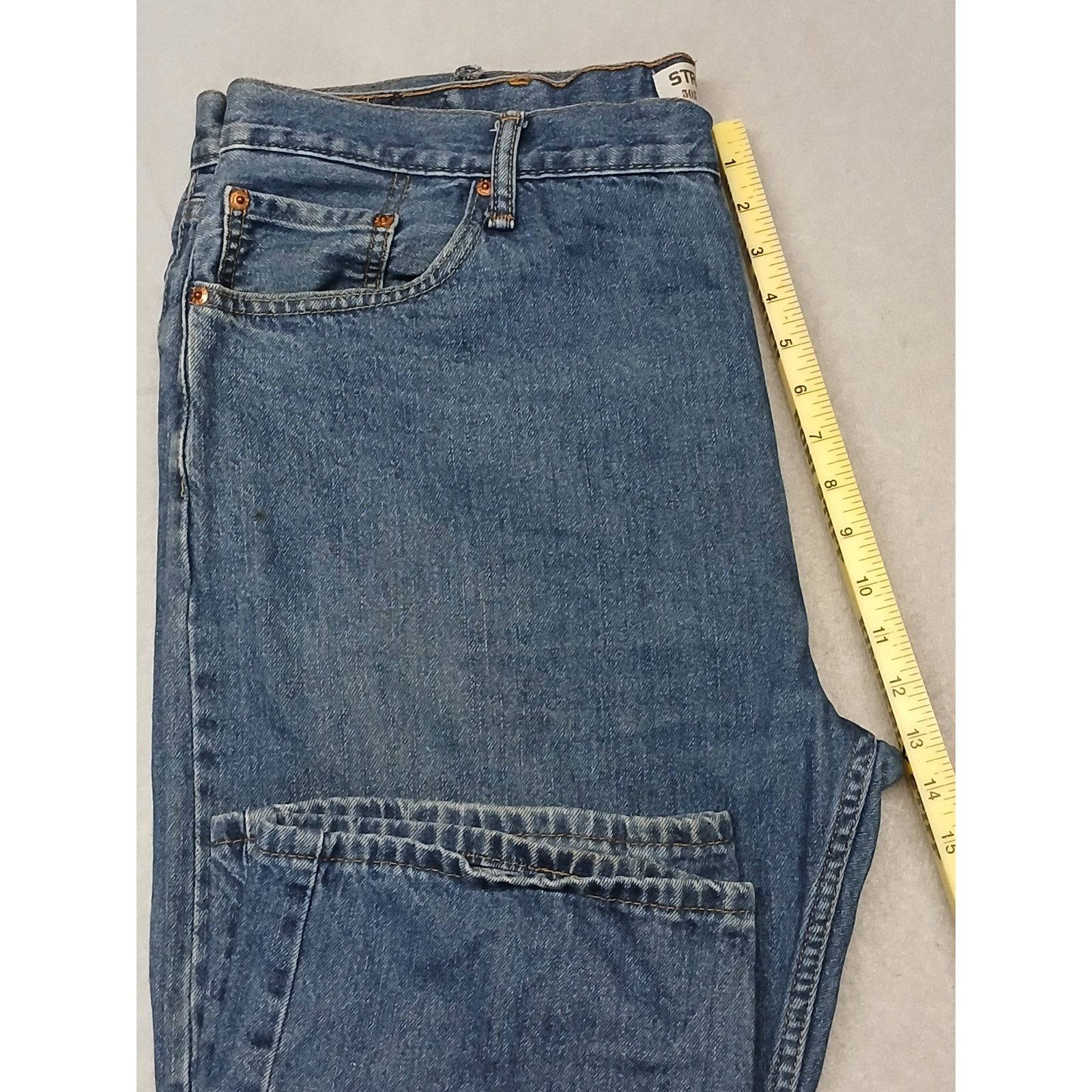 Levi's Levi's (42x32) Men's Straight Fit Blue Denim Jeans Size US 42 / EU 58 - 3 Thumbnail