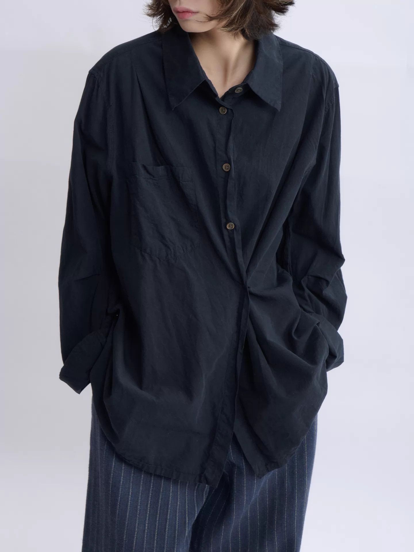 Our Legacy OUR LEGACY Machine Shirt Oversized Black Overlap Collar Size S / US 4 / IT 40 - 7 Thumbnail