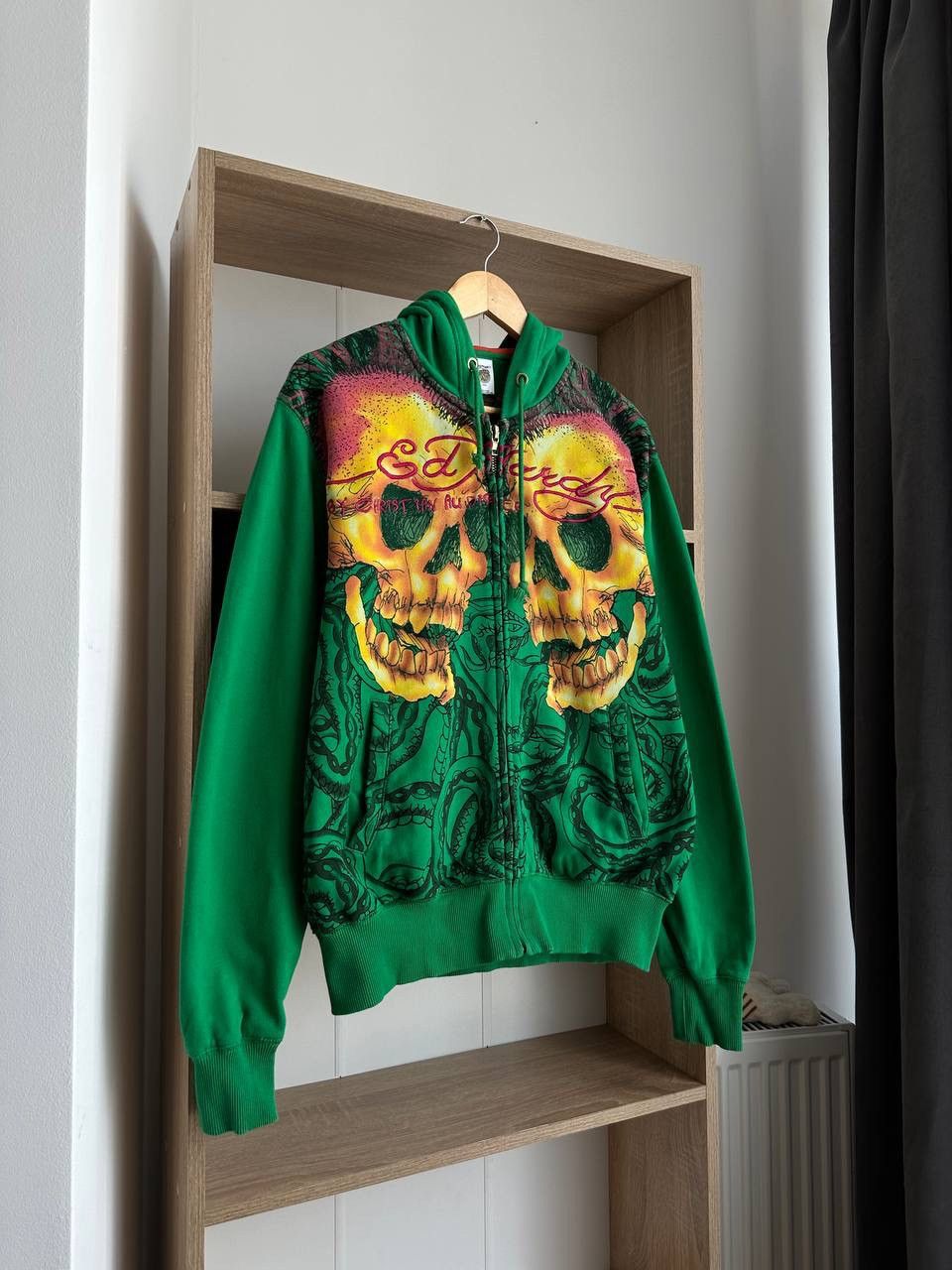 Christian Audigier × Ed Hardy × Vintage Vintage Ed Hardy Christian Audigier Green Hoodie Size US S / EU 44-46 / 1 - 5 Thumbnail