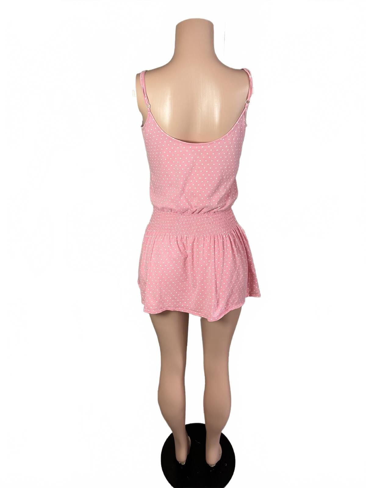 Unknown London Pink Polka Dot Sleeveless Dress. small. Size 28" / US 6 / IT 42 - 5 Thumbnail