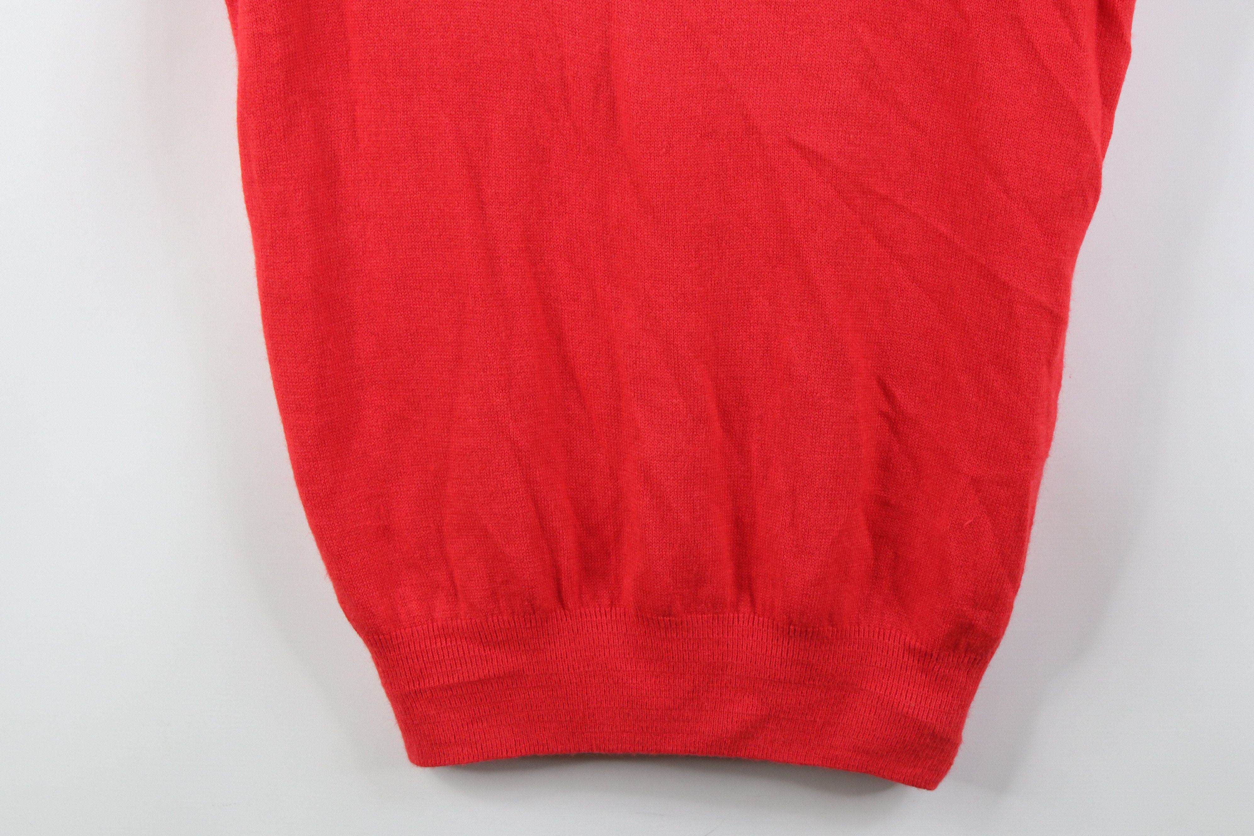Vintage Deadstock Vintage 70s Soft Knit V-Neck Sweater Vest Red Size M / US 6-8 / IT 42-44 - 3 Thumbnail