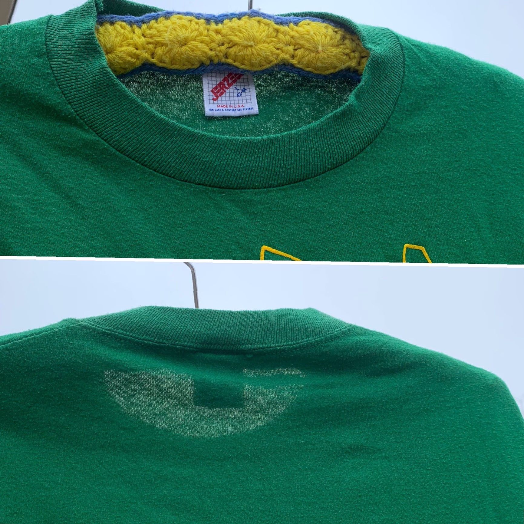 Jerzees VINTAGE Jerzees T-Shirt Men L Green 80s Beach Club Spirit Division Castro Valley 1988 Retro California Size US L / EU 52-54 / 3 - 5 Thumbnail