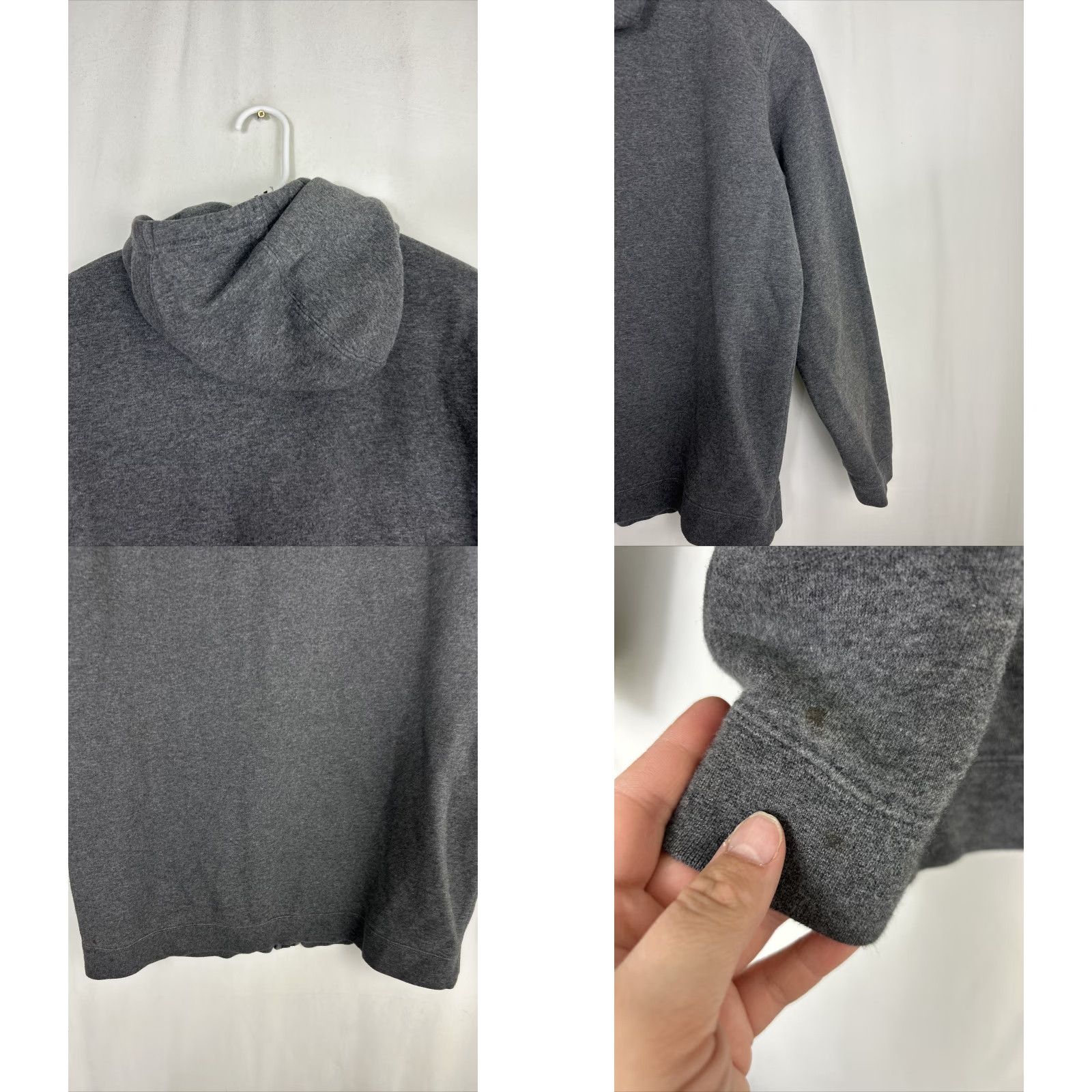 Nike Nike Sportswear Club Fleece Hoodie Jacket Men XL Gray Charcoal Logo Zipper Full Zip Hooded Pockets Athletic Shirt? Size US XL / EU 56 / 4 - 10 Thumbnail