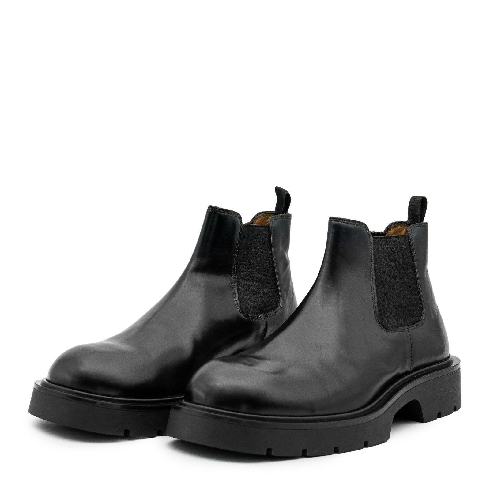 Sandro Paris Black Cow Leather Chunky Sole Derby Shoes Boots display picture 2
