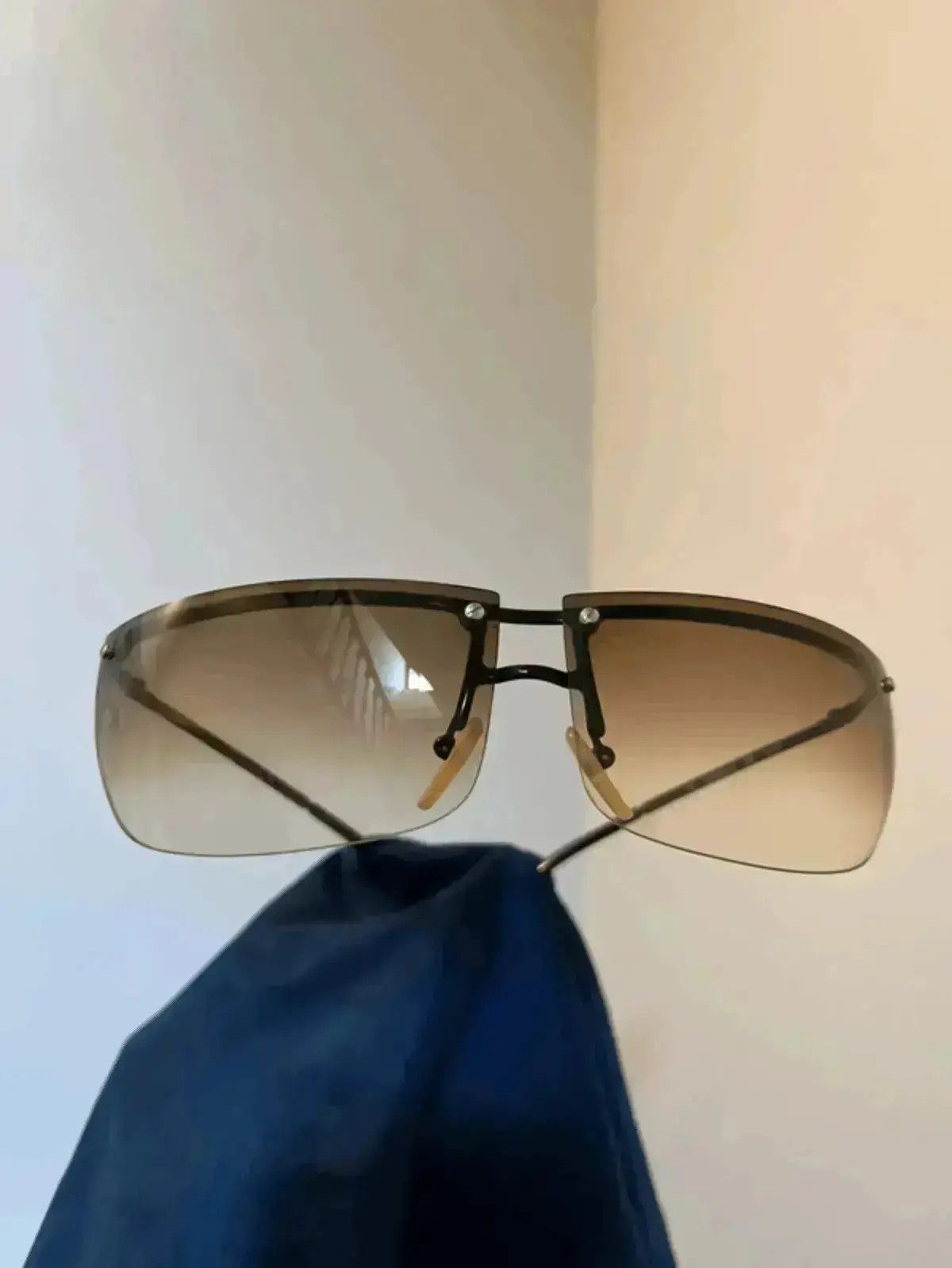 Gucci GUCCI Sunglasses Shield Wrap Rimless Tom Ford Era Vintage Size ONE SIZE - 1 Thumbnail