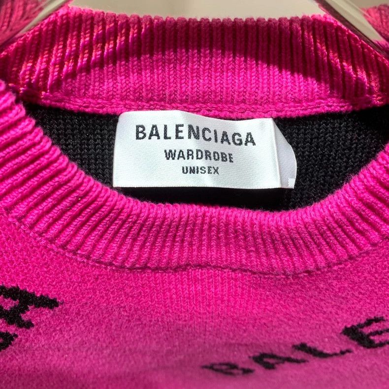 Balenciaga Balenciaga Fuchsia Full Print Knit Sweater Size US XS / EU 42 / 0 - 2 Thumbnail