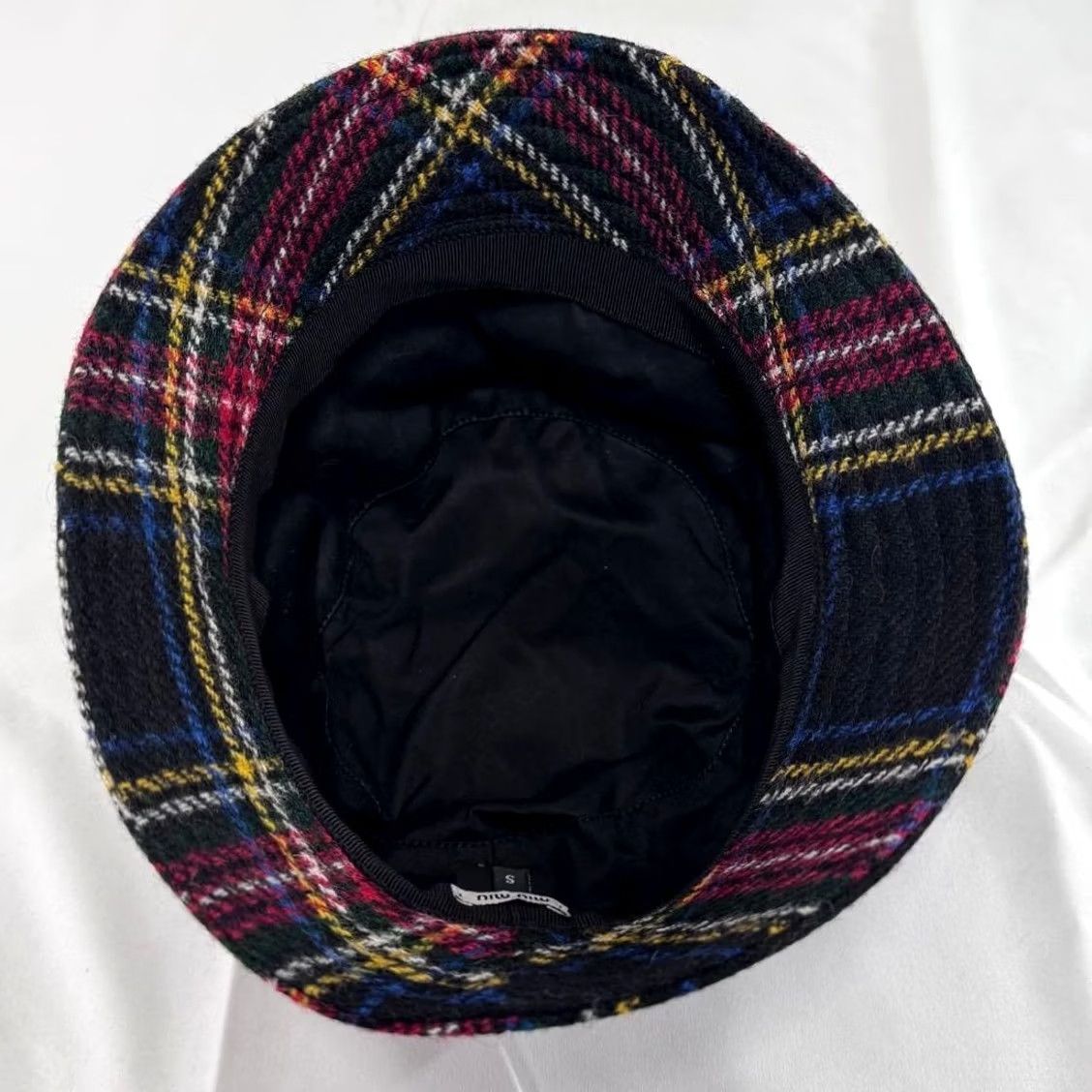 Miu Miu Miu Miu Hat Bakeha Wool Bucket Plaid Pattern Limited Edition VHTF Designer Colle Womens Size ONE SIZE - 6 Thumbnail