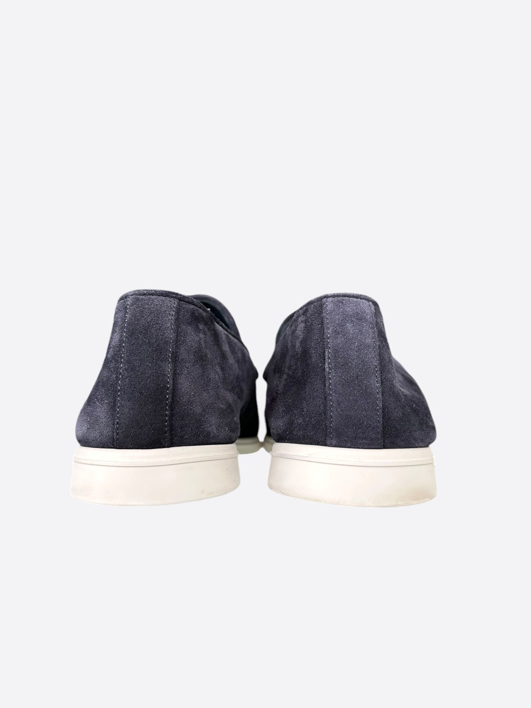 Louis Vuitton Louis Vuitton Navy Suede Estate Loafers Size US 11 / EU 44 - 4 Thumbnail