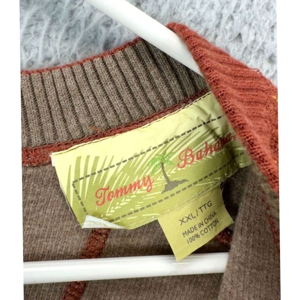 Tommy Bahama Tommy Bahama Crew Neck Sweater Mens 2XL Rusty Brown Pullover Extra Soft Knit Cotton Solid Crew Neck Adult Big & Tall Mens Size US XXL / EU 58 / 5 - 4 Thumbnail