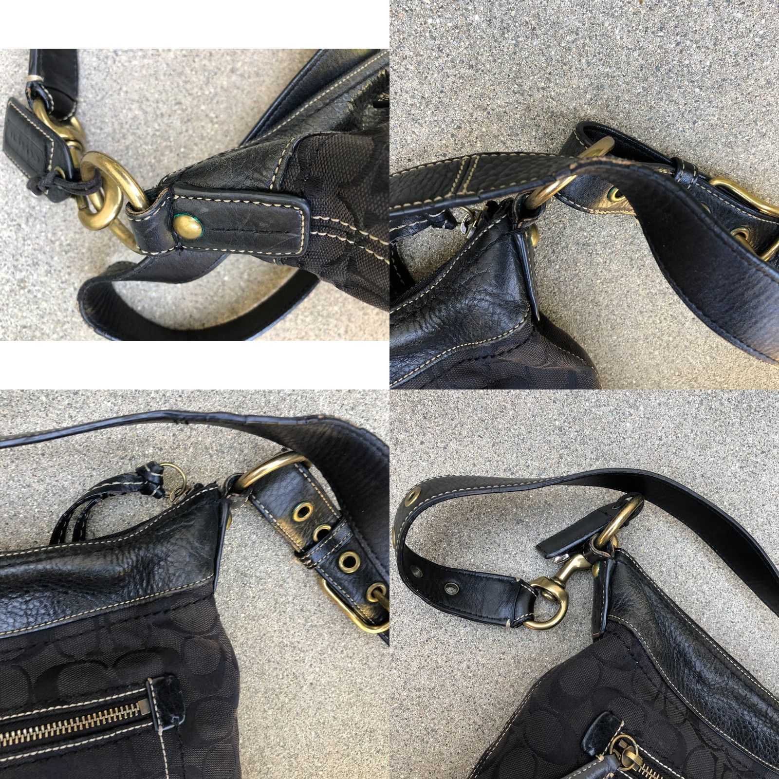 Coach VINTAGE Coach Crossbody Signature Monogram Purse Women's Black Bag G065-10402 Size ONE SIZE - 11 Thumbnail