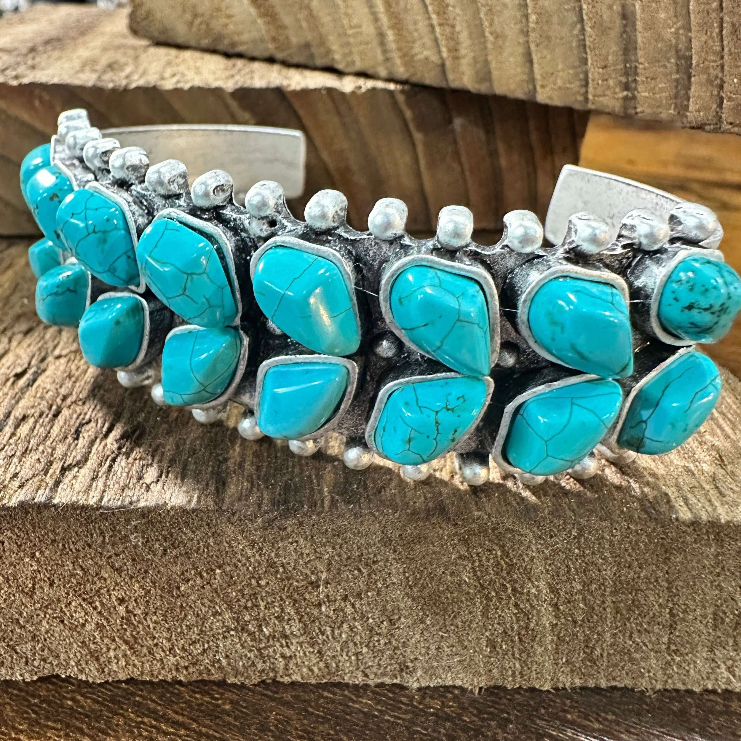 Other Double Layered Navajo Turquoise Cuff Bracelet Design, Southw Size ONE SIZE - 2 Thumbnail