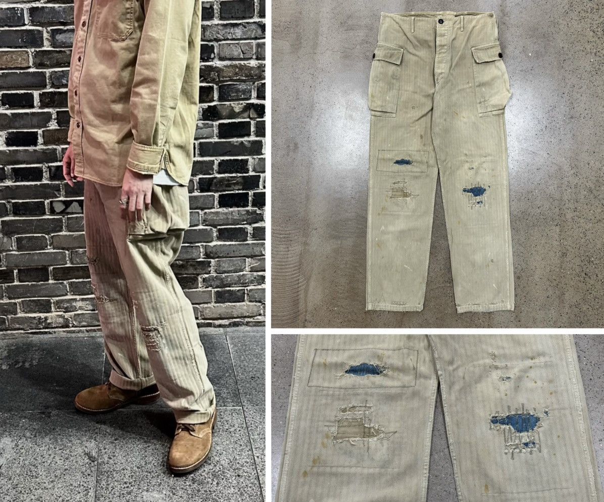 Visvim VISVIM 19SS Veterans Pants Crash herringbone damage