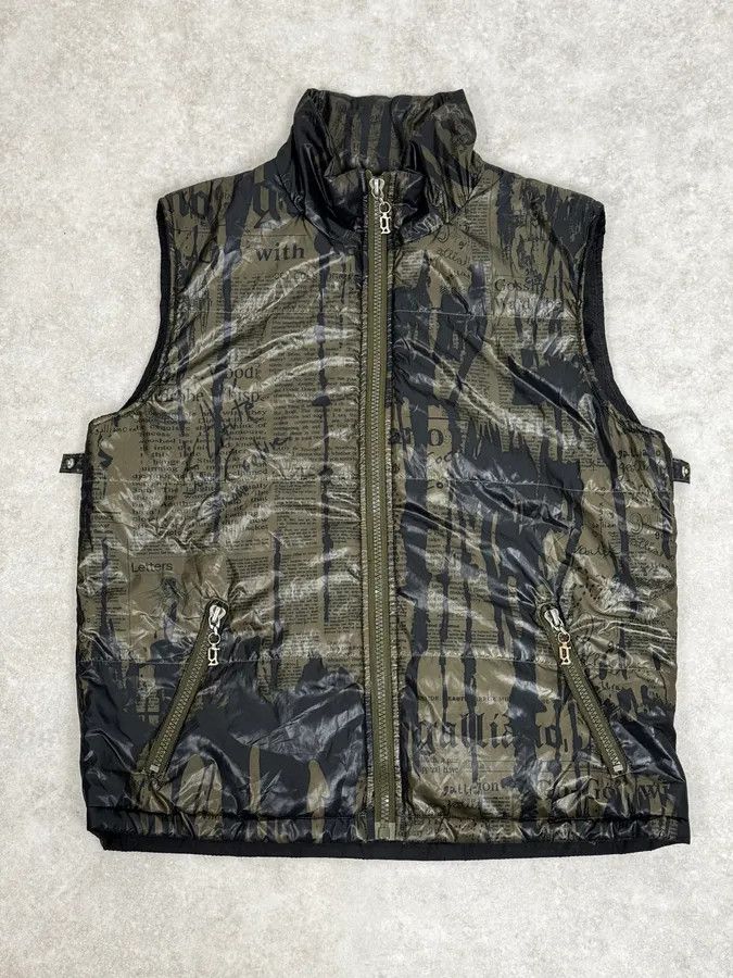 John Galliano SS2008 Galliano 2 in 1 Khaki Brown & Black Newspaper Windbreaker Jacket Size US M / EU 48-50 / 2 - 8 Thumbnail