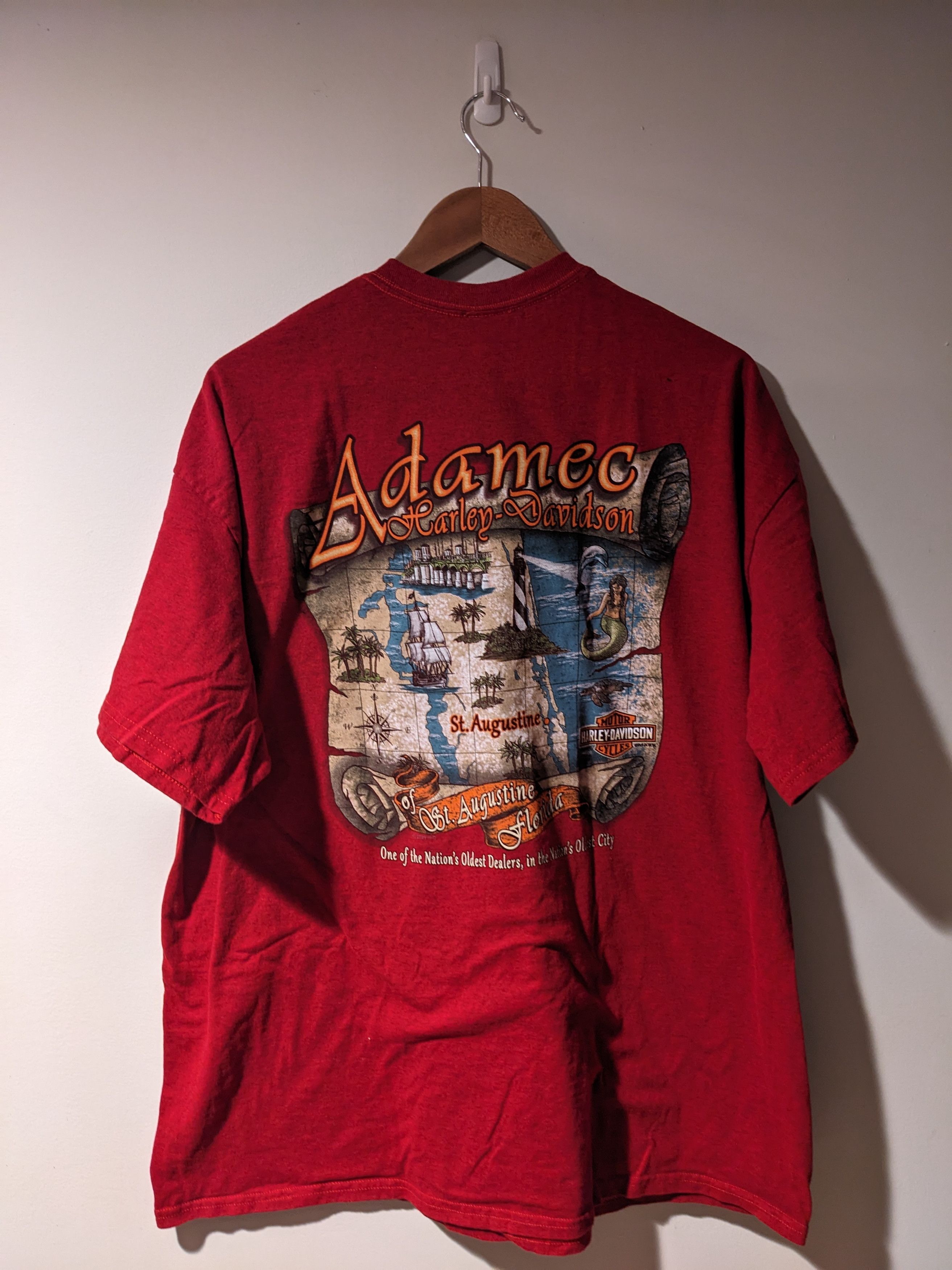 Harley Davidson × Vintage Harley Davidson Motorcycle St. Augustine Florida T-Shirt Size US XXL / EU 58 / 5 - 1 Thumbnail