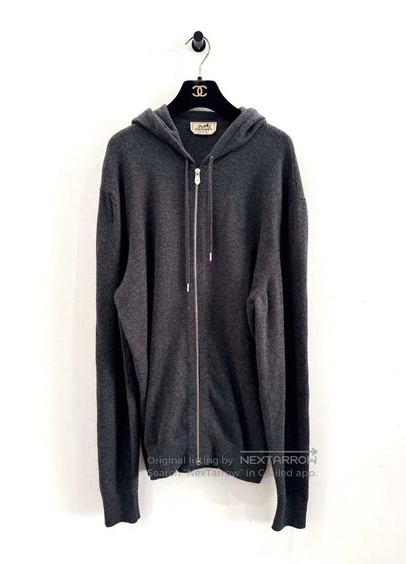 Hermes Hermes Men's zip-up shearling jacket in slate grey with pi Size US XL / EU 56 / 4 - 3 Thumbnail