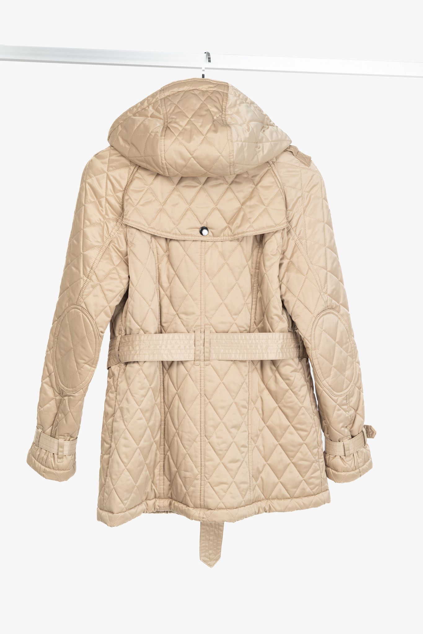 Burberry Burberry Tan Quilted-Taffeta Belted Hooded Jacket Size M / US 6-8 / IT 42-44 - 2 Thumbnail